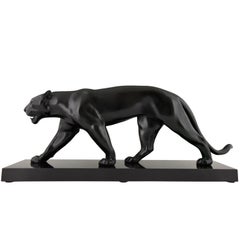 Art Deco Sculpture of a Panther Max Le Verrier, 1930