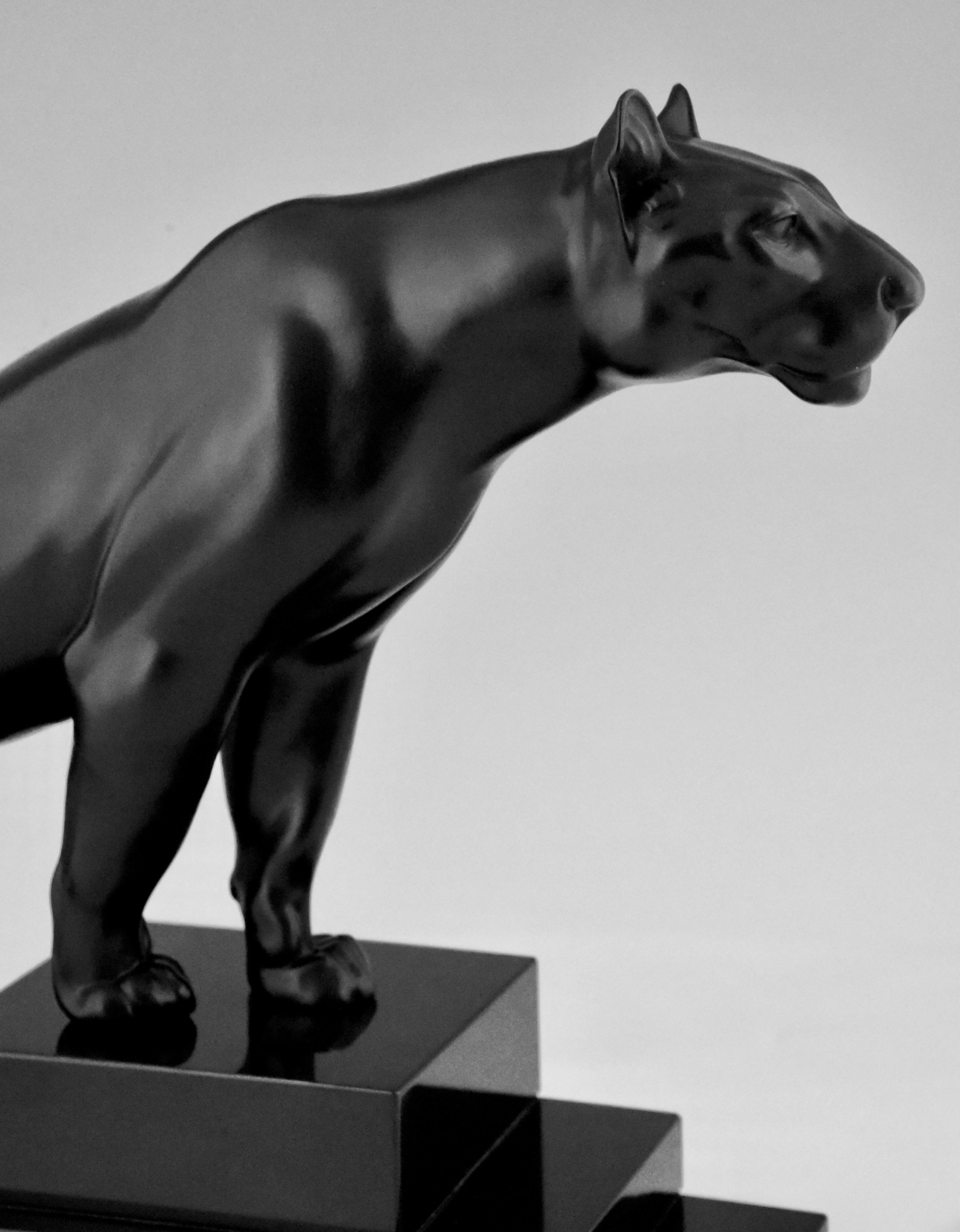 Art Deco Sculpture of a Panther Max Le Verrier, France, 1930 2