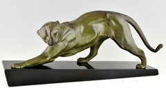 Art Deco sculpture of a panther Plagnet France 1930