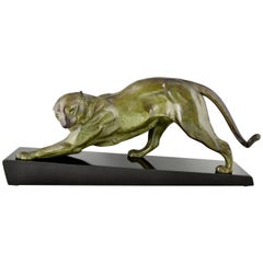 Art Deco sculpture of a panther Plagnet France 1930