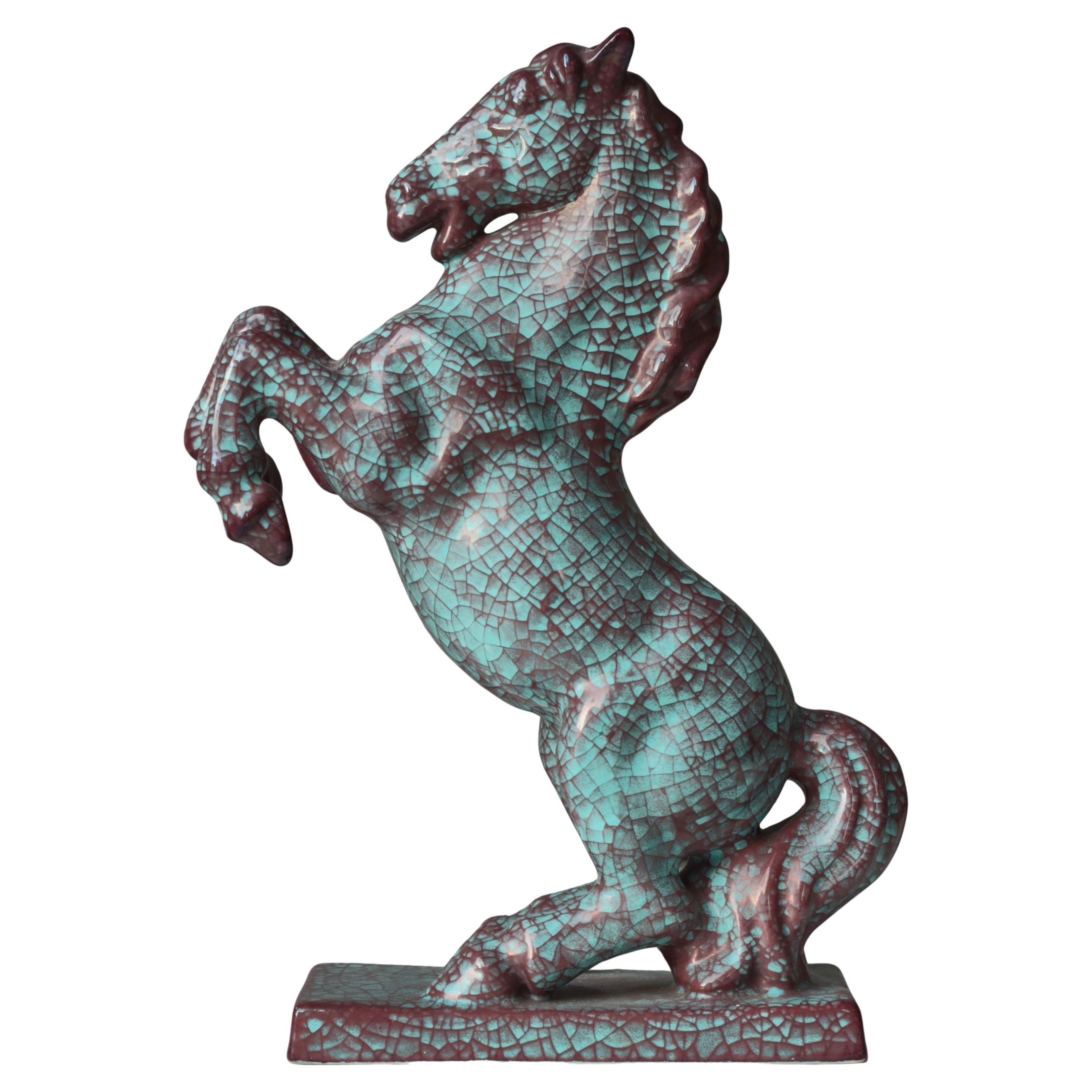 Art Deco Sculpture of a Stallion by Michael Andersen 
Sons, Denmark, 1930s For Sale