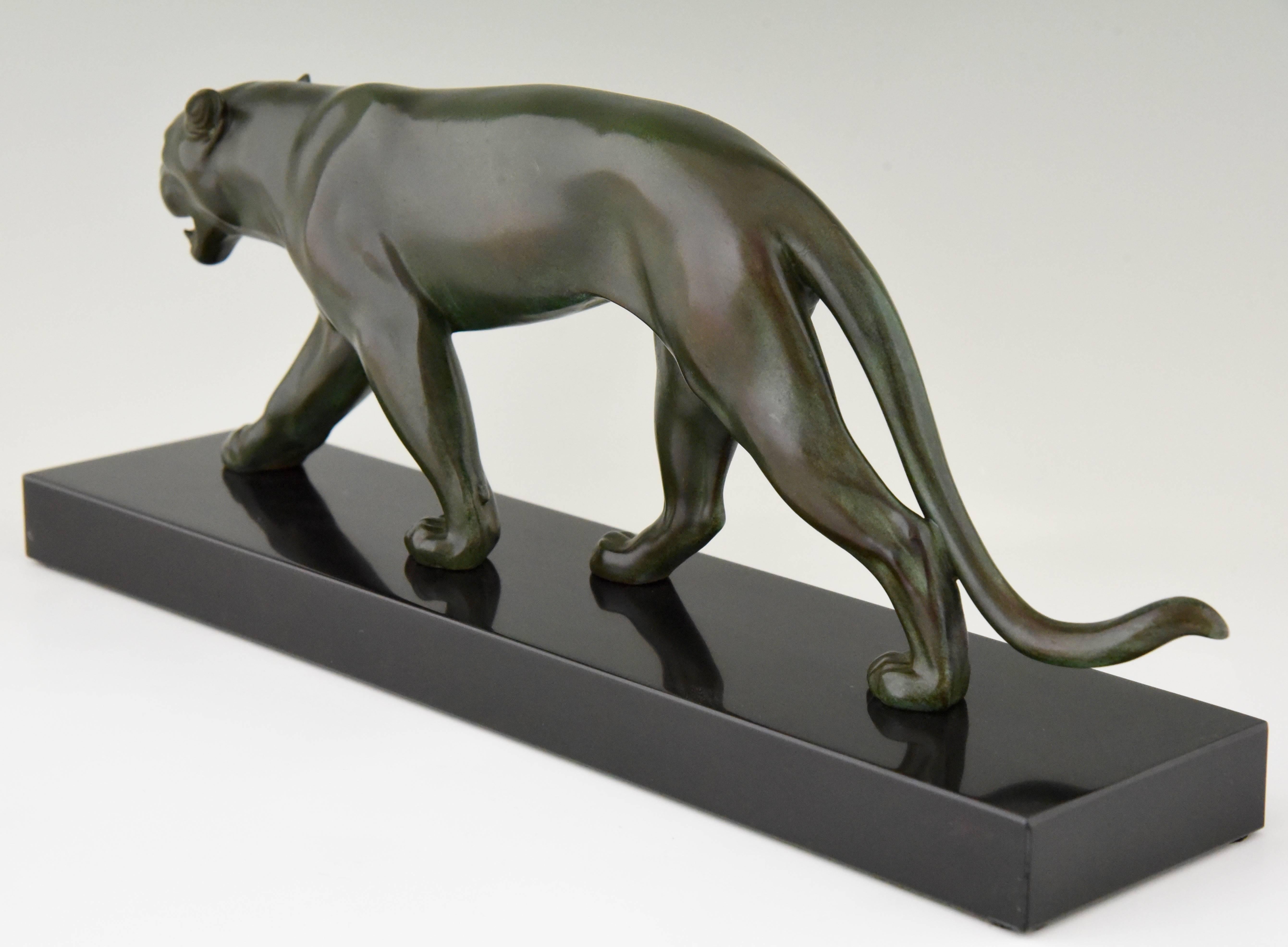 Art Deco Sculpture of a Walking Panther Max Le Verrier, France, 1930 3