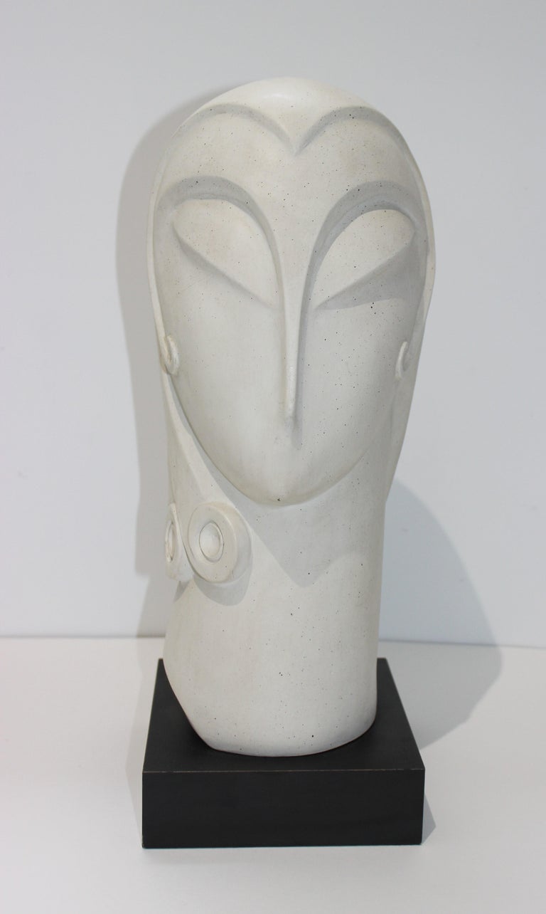 Art Deco Sculpture of a Womans Head by Austin Productions at 1stDibs