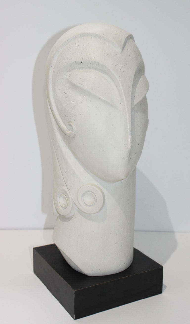 Art Deco Sculpture of a Womans Head by Austin Productions at 1stDibs
