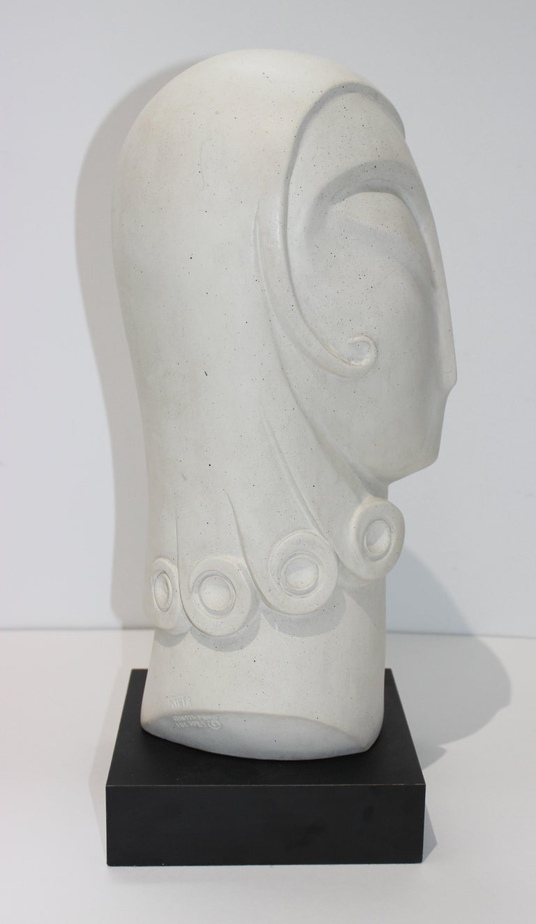 Art Deco Sculpture of a Womans Head by Austin Productions at 1stDibs