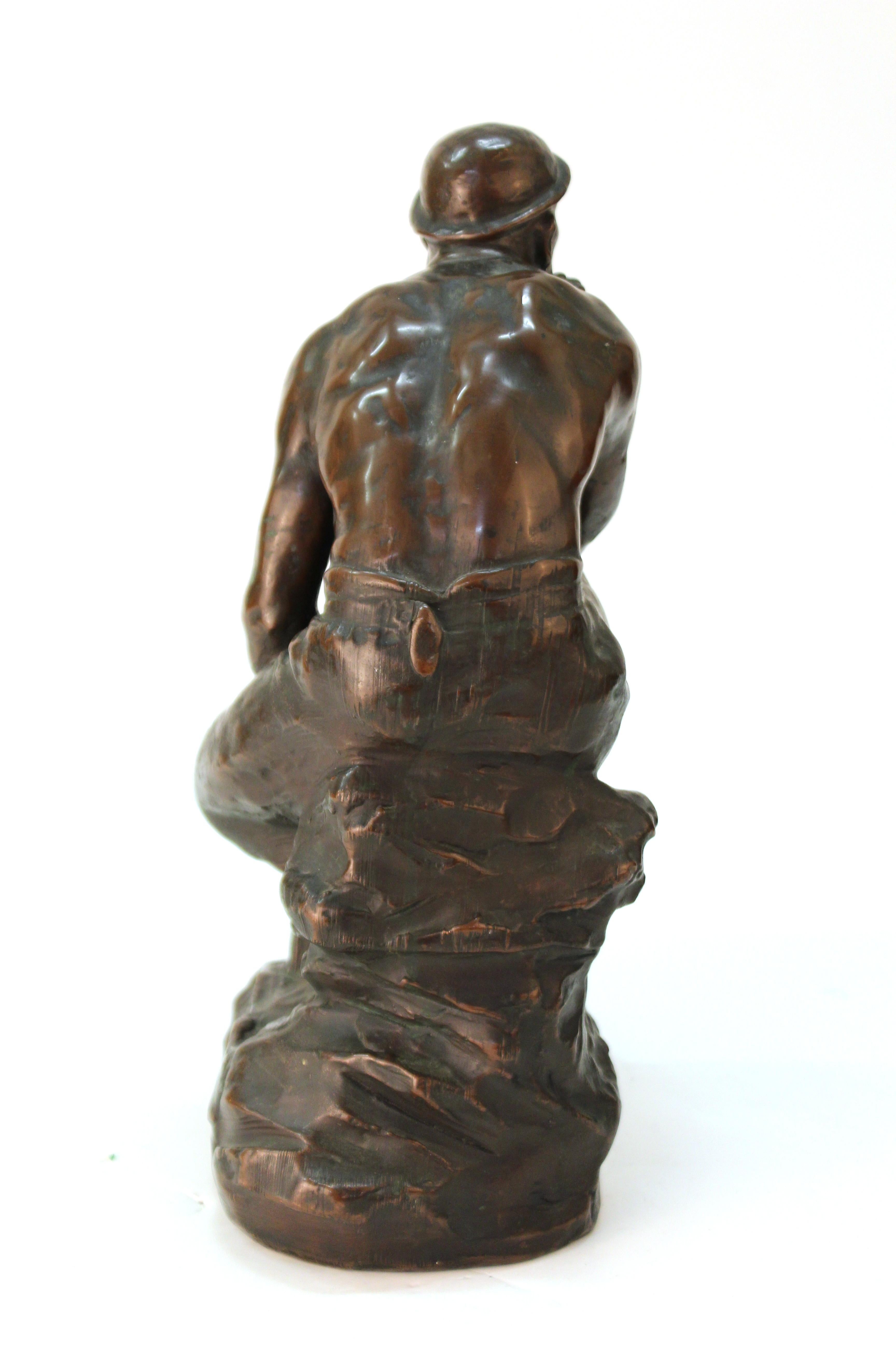 Early 20th Century Art Deco Sculpture of an Industry Worker