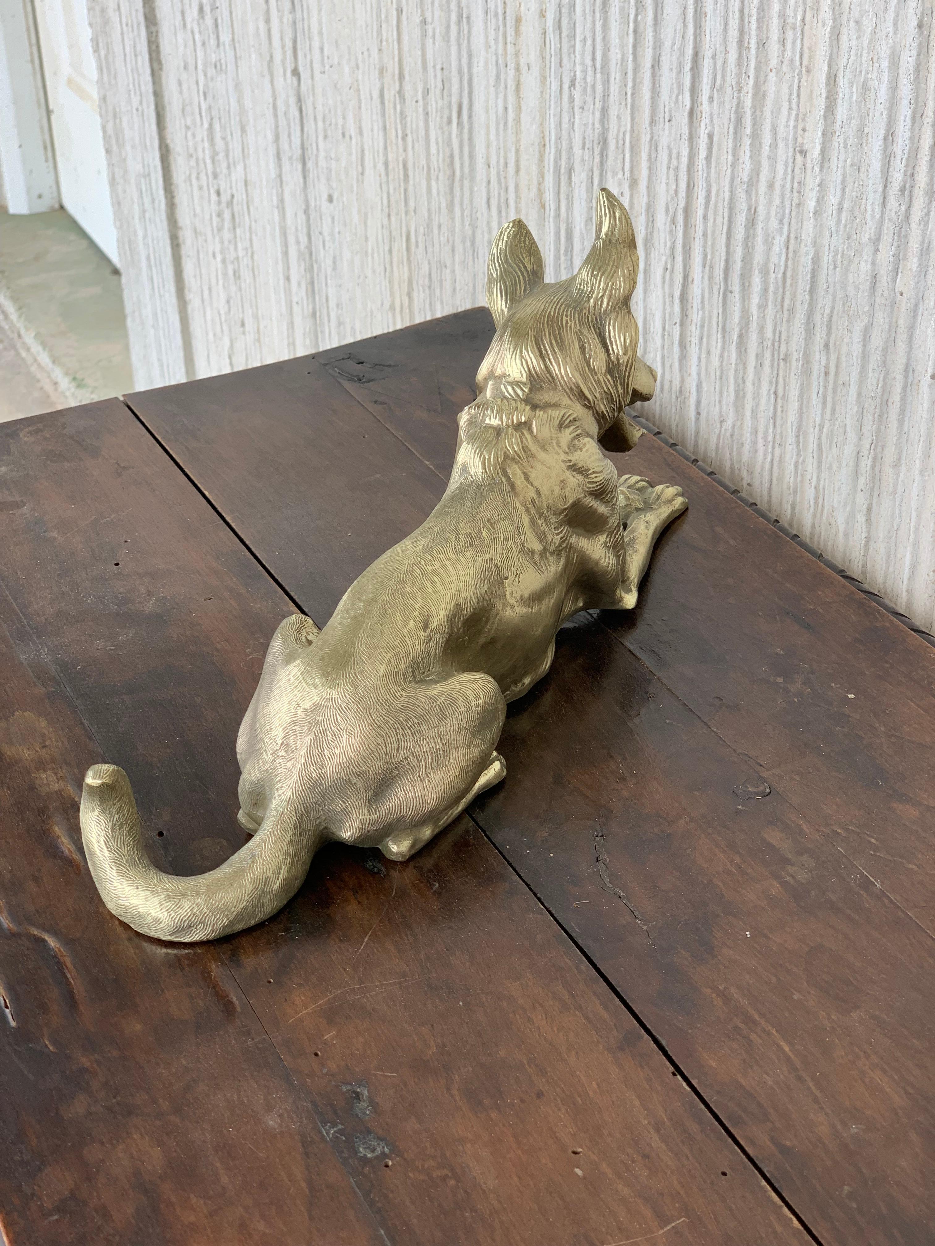 Art Deco Sculpture of Bronze German Shepherd Dog 3