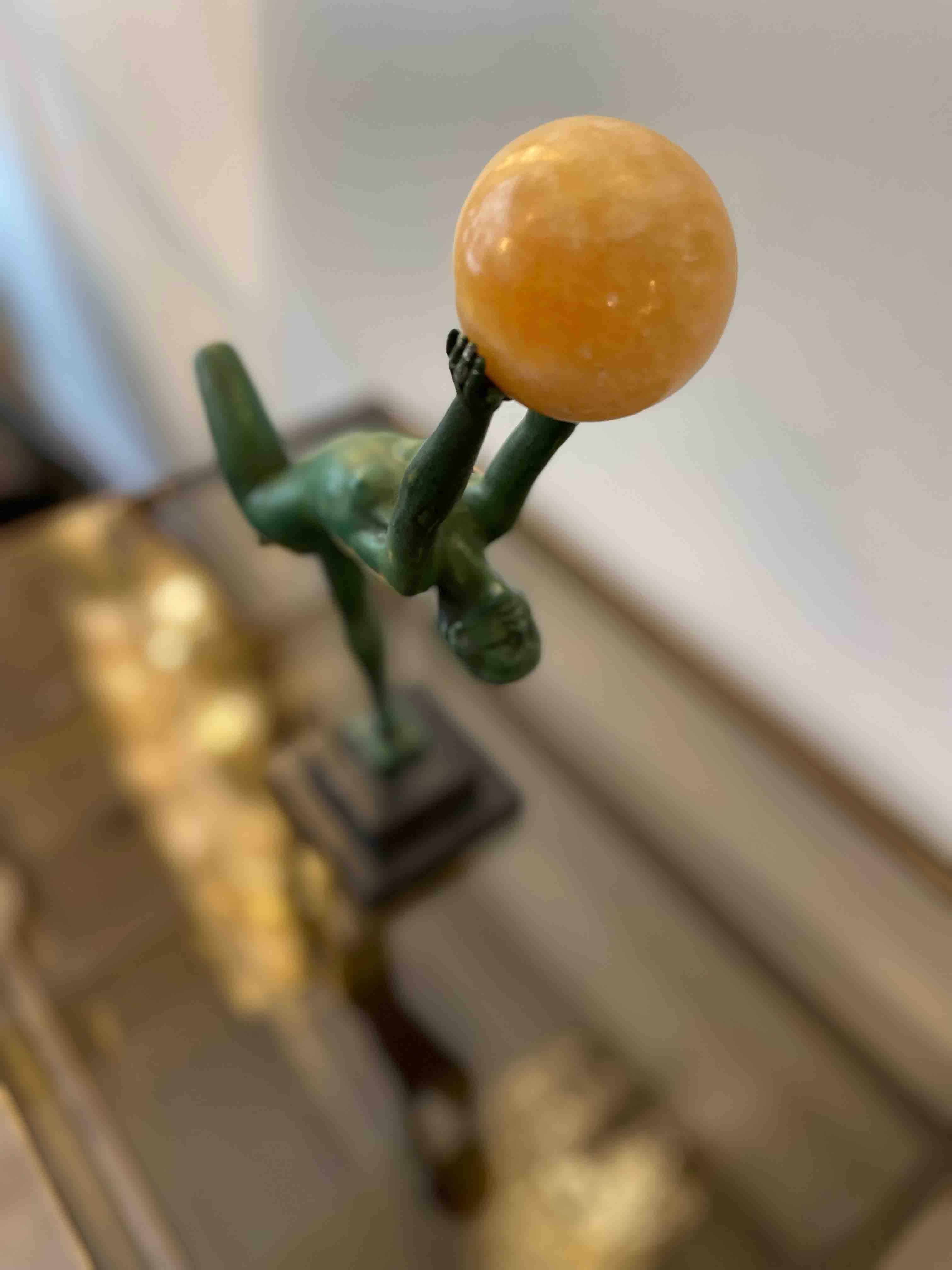 Art Deco Sculpture of Juggler in Patinated Bronze Signed Le Verrier For Sale 6