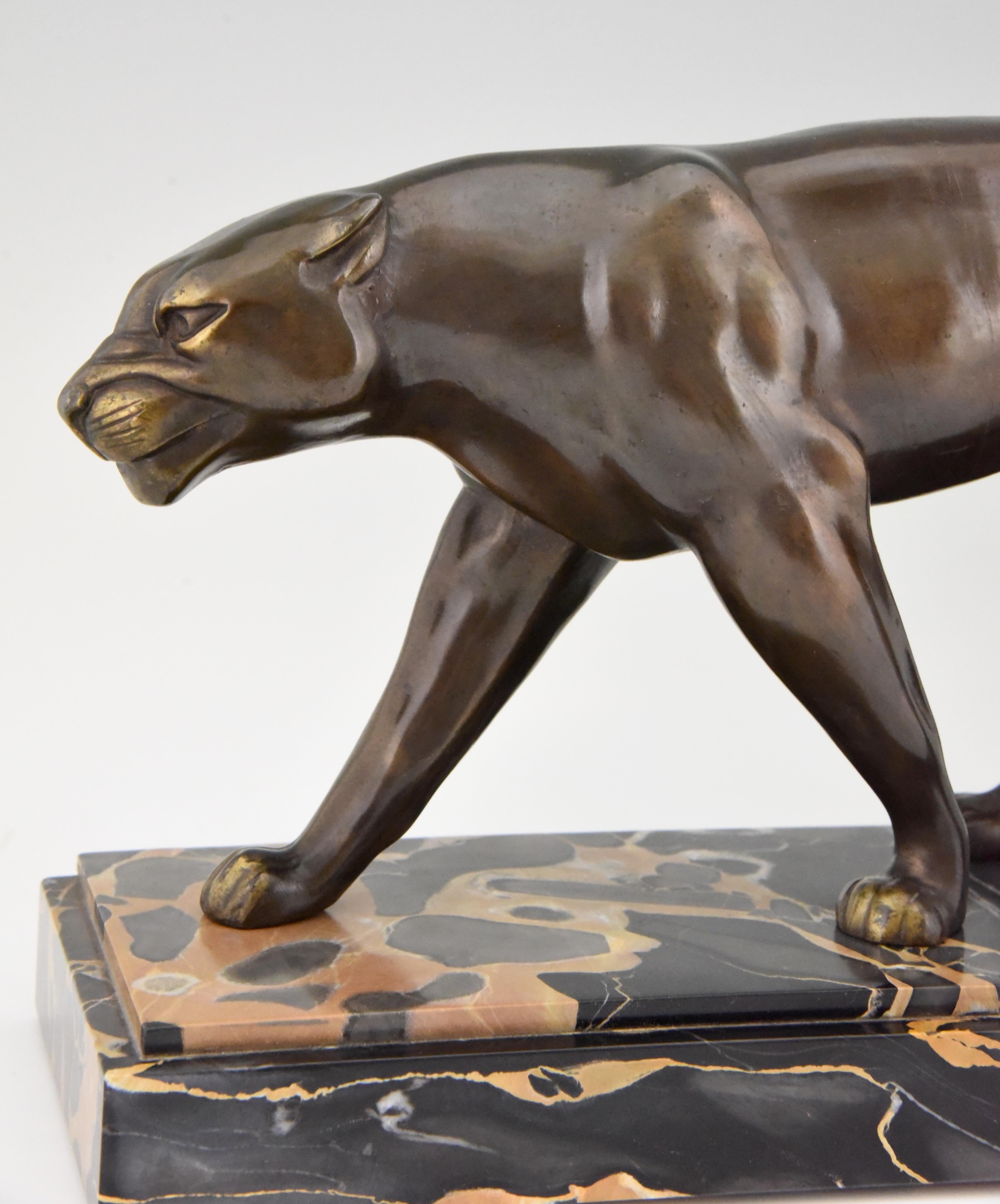 Art Deco Sculpture of Two Panthers Louis Albert Carvin, France, 1930 3