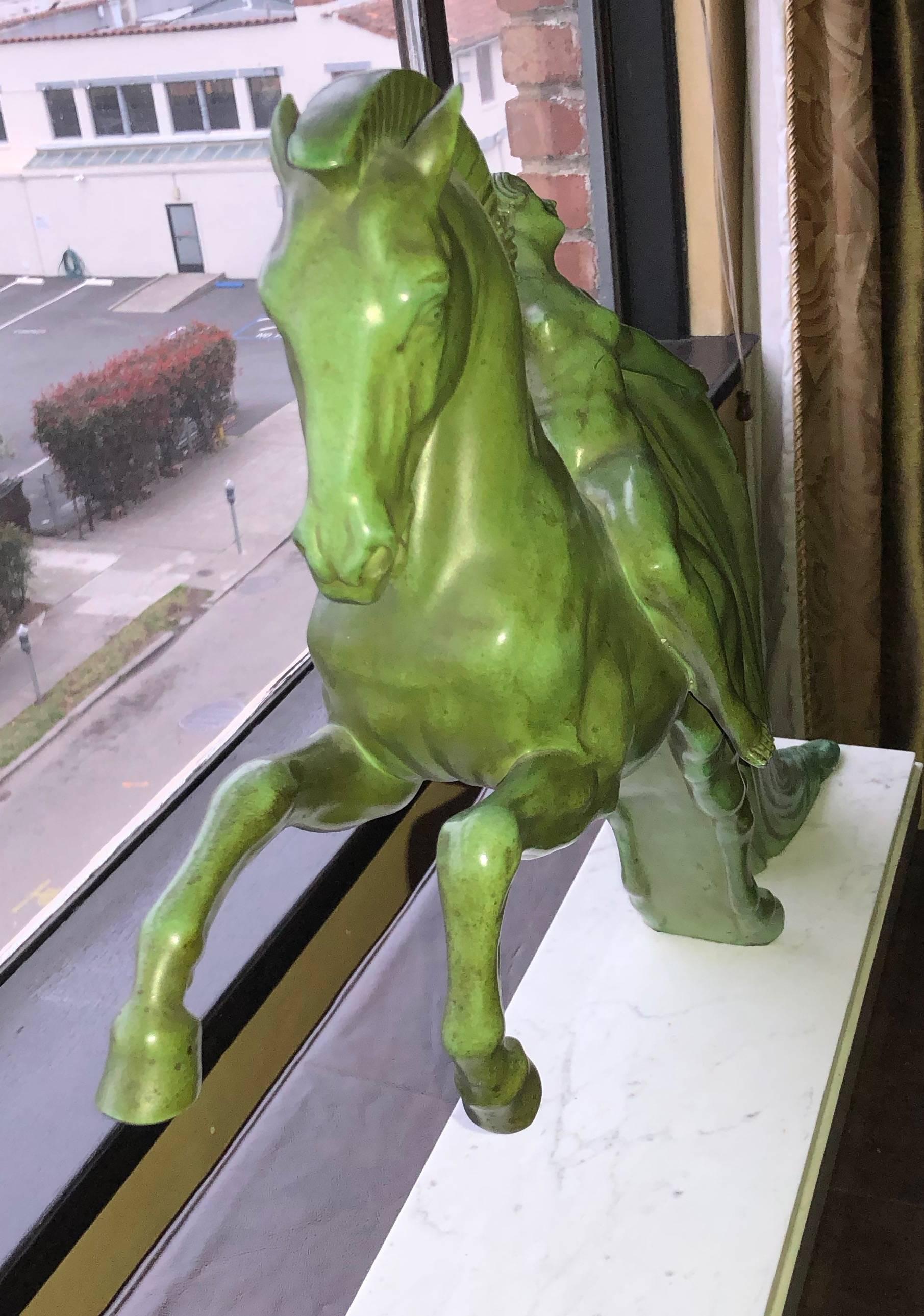 Art Deco Sculpture of Woman on a Horse by Charles from Le Verrier 3