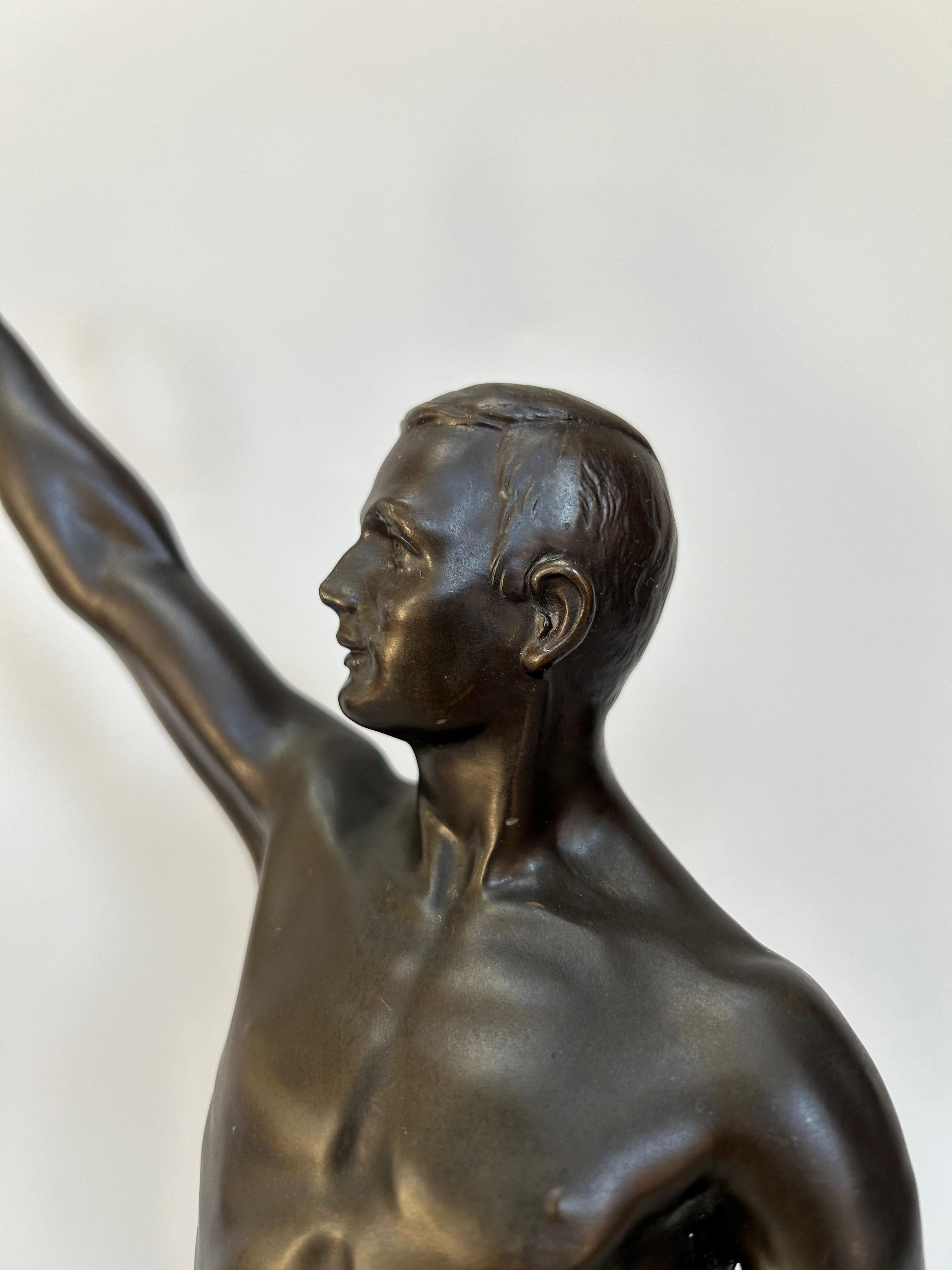 Art Deco Sculpture Olympic Salute For Sale 1