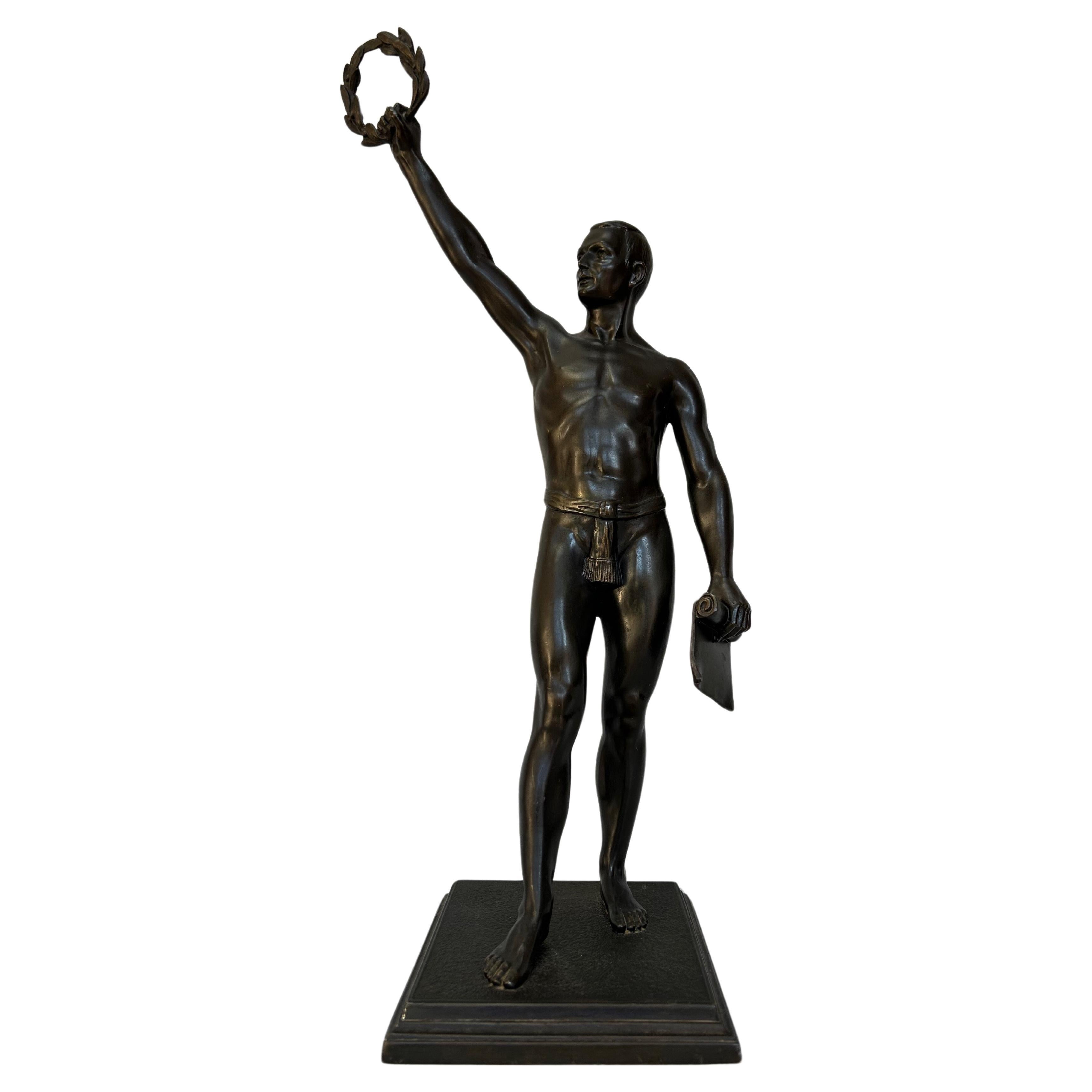Art Deco Sculpture Olympic Salute For Sale