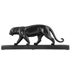 Escultura Art Déco Pantera Irénée Rochard, Francia, 1930
