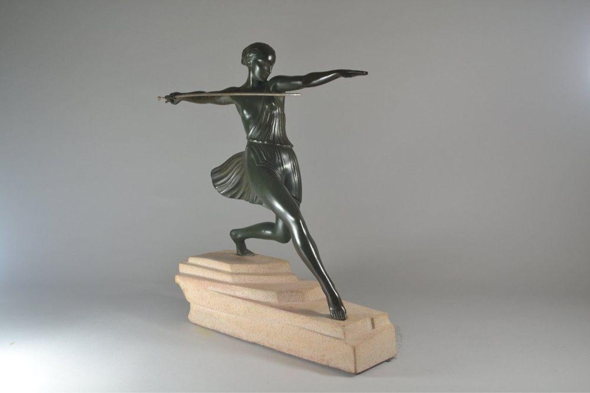 French Art deco sculpture Pierre Le faguays for Max Leverrier : 