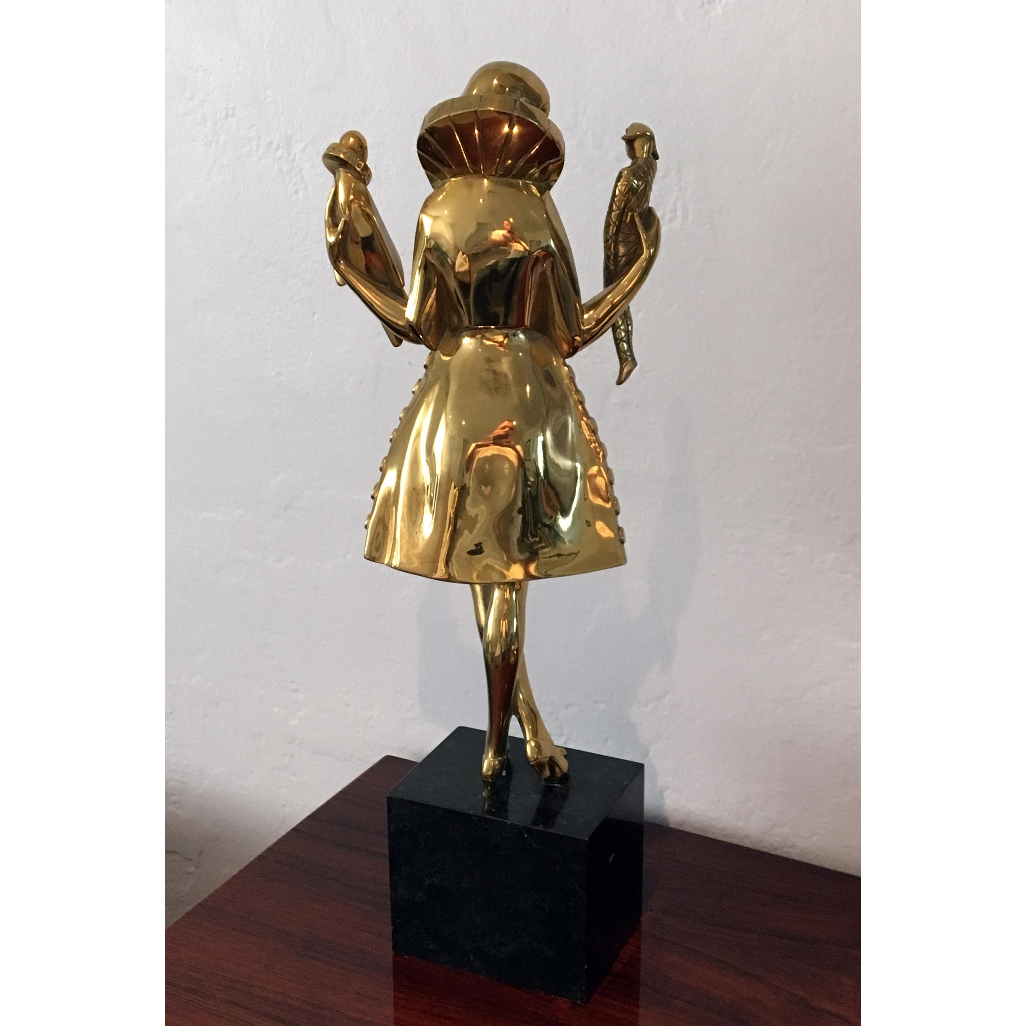 French Art Deco Sculpture Puppetes by Pierre Le Faguays For Sale