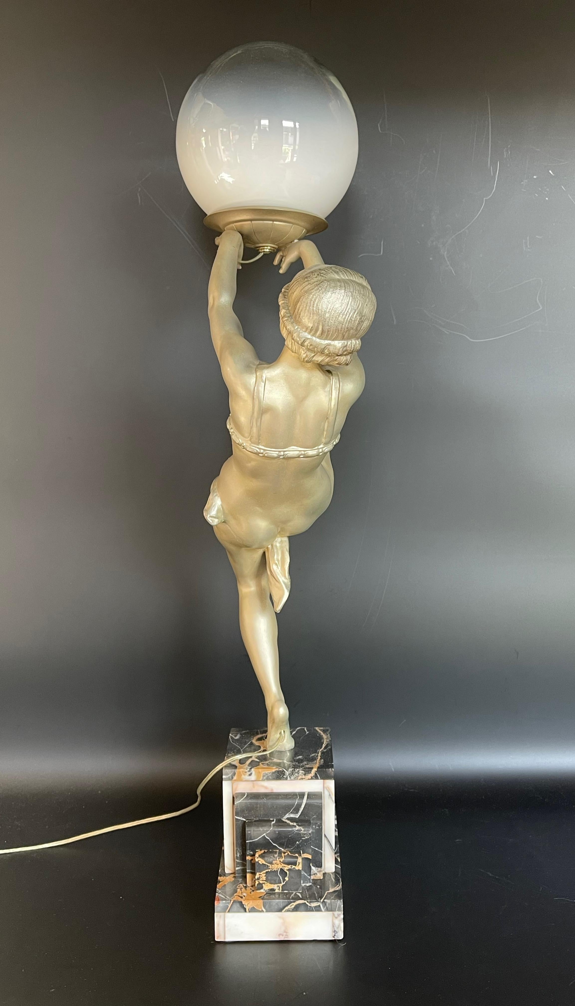 Art Deco Sculpture Signed Carlier In Excellent Condition For Sale In NANTES, FR