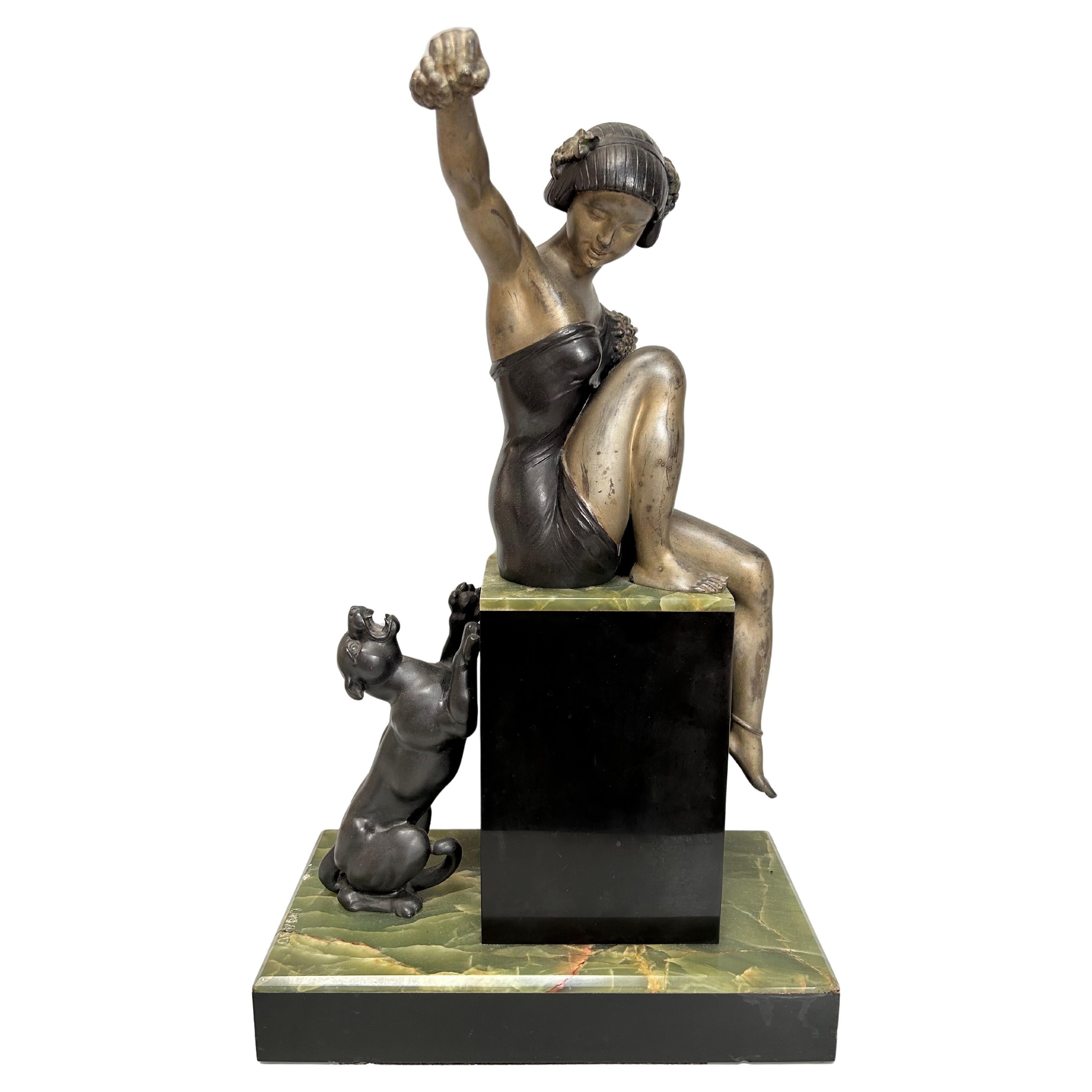 Art Deco sculpture signed Uriano (Ugo Cipriani) For Sale