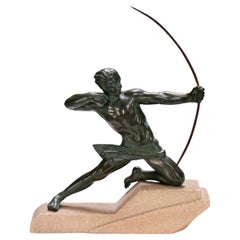 Escultura Art Déco Espartiata de Max Le Verrier, Espelta y Piedra, Francia años 20