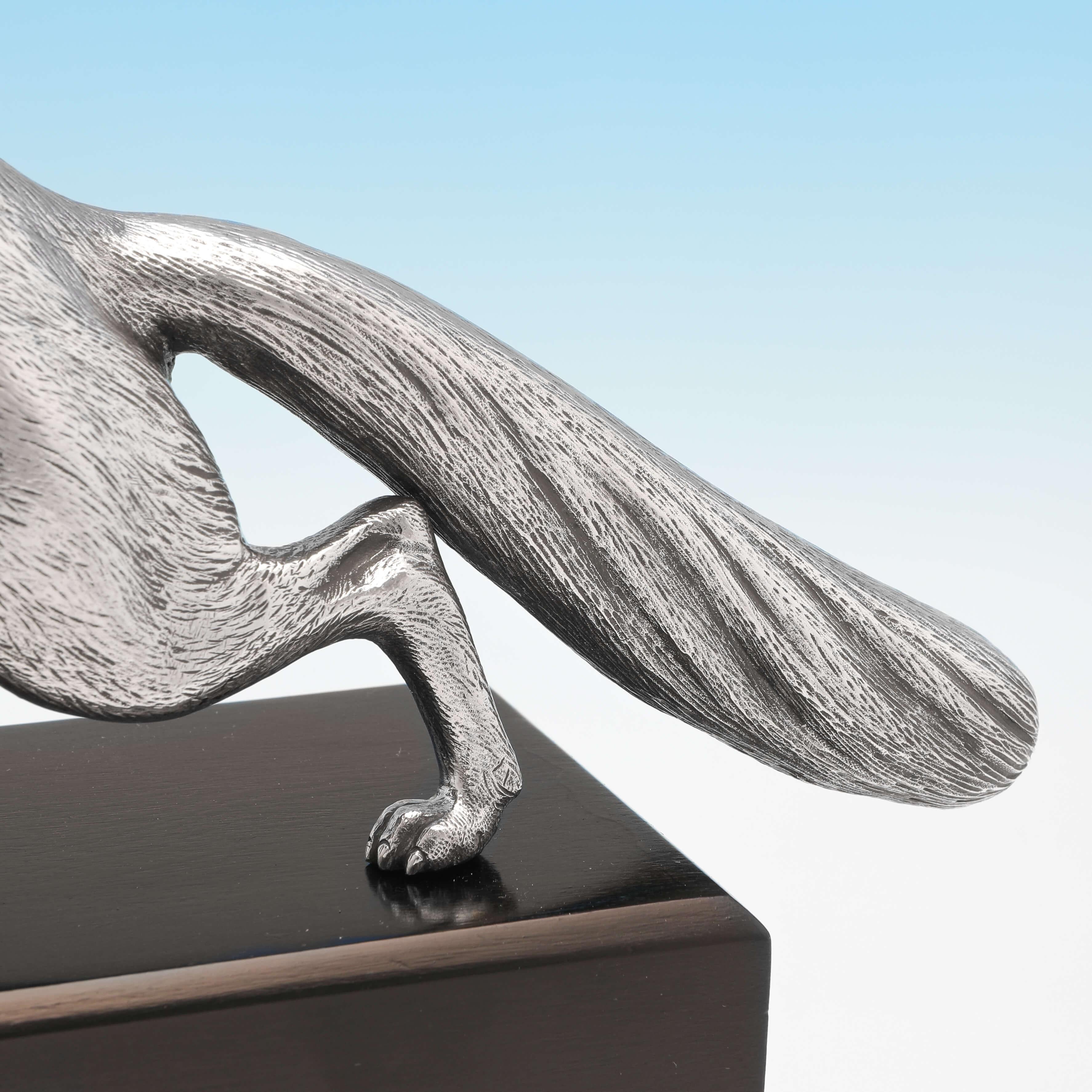 silver fox statue