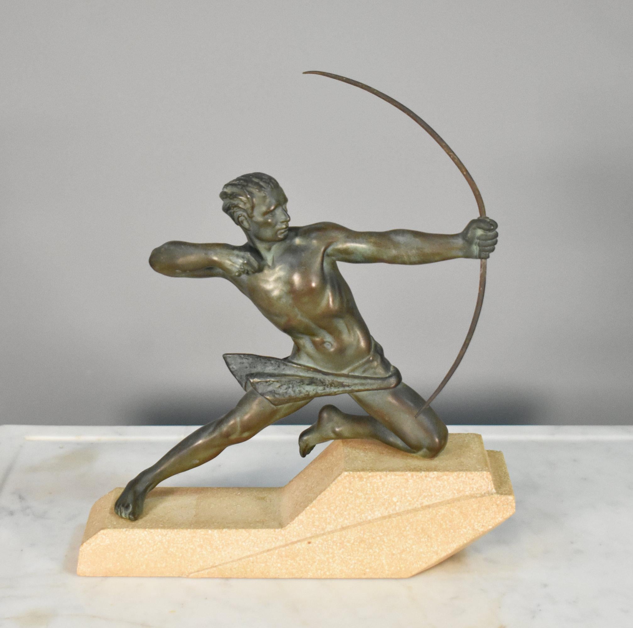 Scultura Art Déco L'arciere Ercole di Max Le Verrier in vendita 5