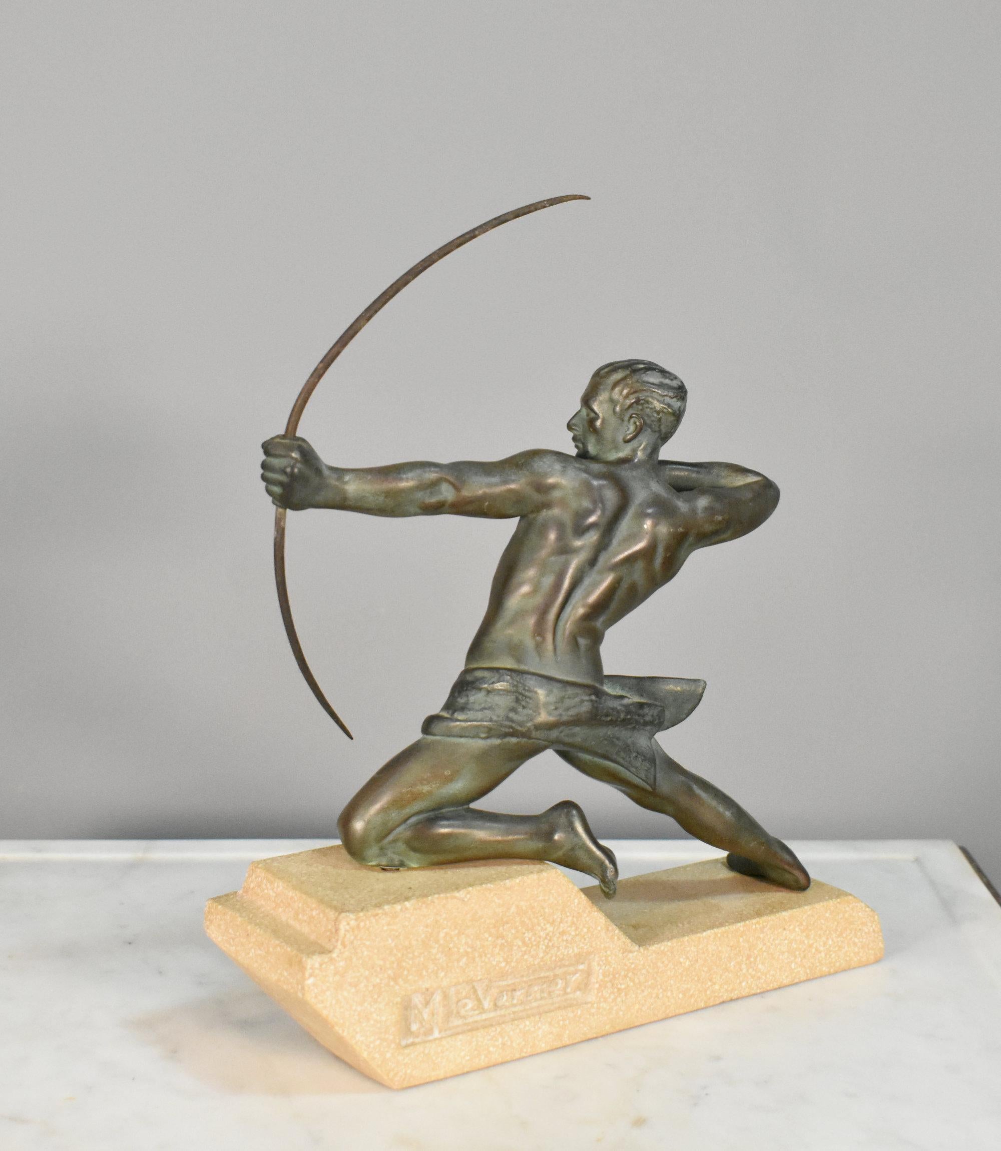 Scultura Art Déco L'arciere Ercole di Max Le Verrier in vendita 6