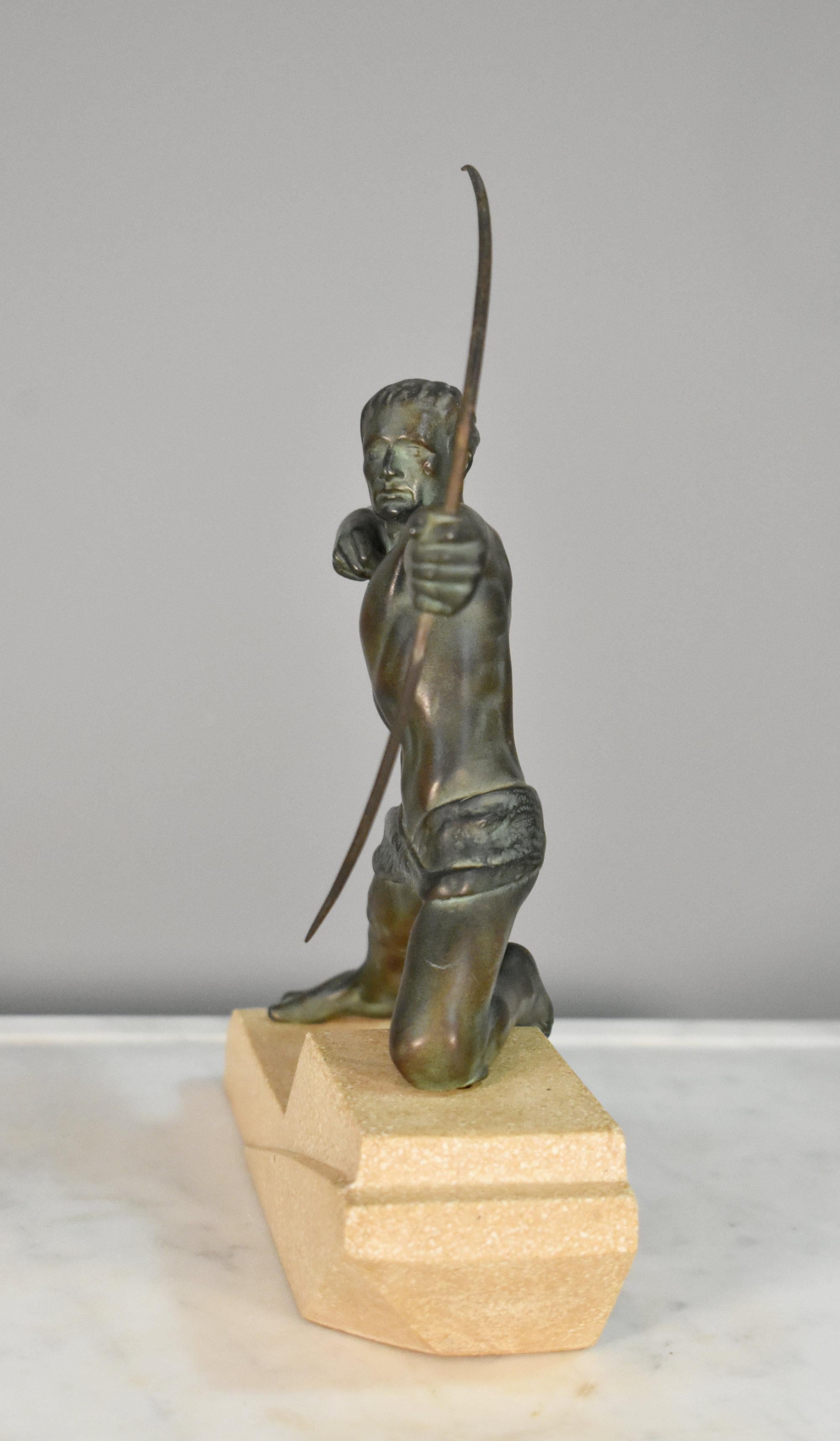 Calco Scultura Art Déco L'arciere Ercole di Max Le Verrier in vendita