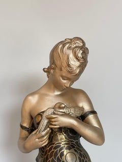 Art Deco Sculpture the Wounded Bird by H Moreau