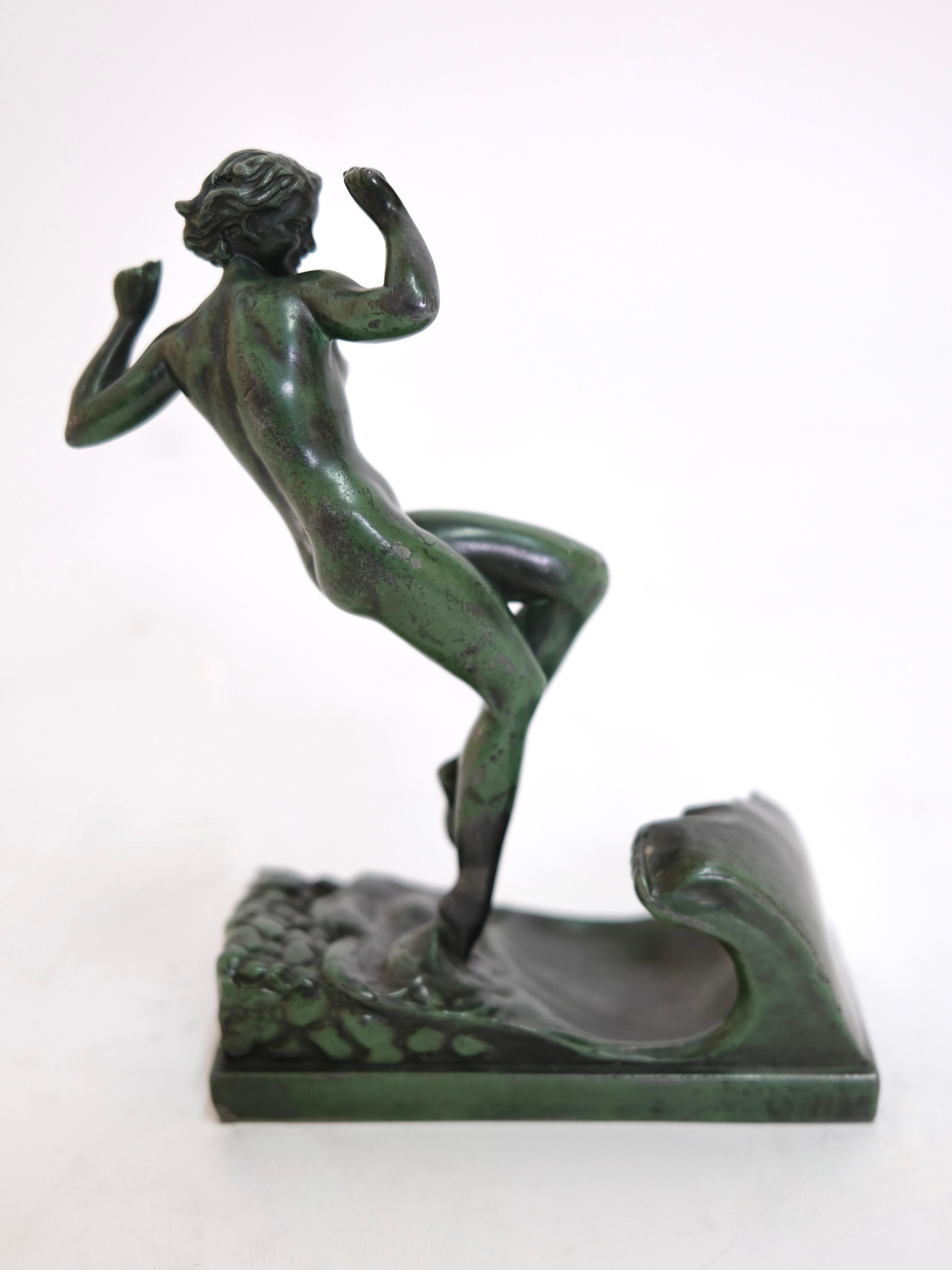 French Art Deco Sculpture Vague by Raymonde Guerbe for Max Le Verrier, France, 1920s