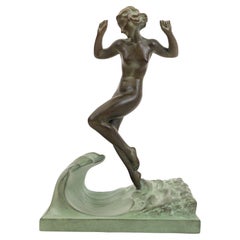 Art Deco Sculpture Vague from Raymonde Guerbe by Atelier Max Le Verrier