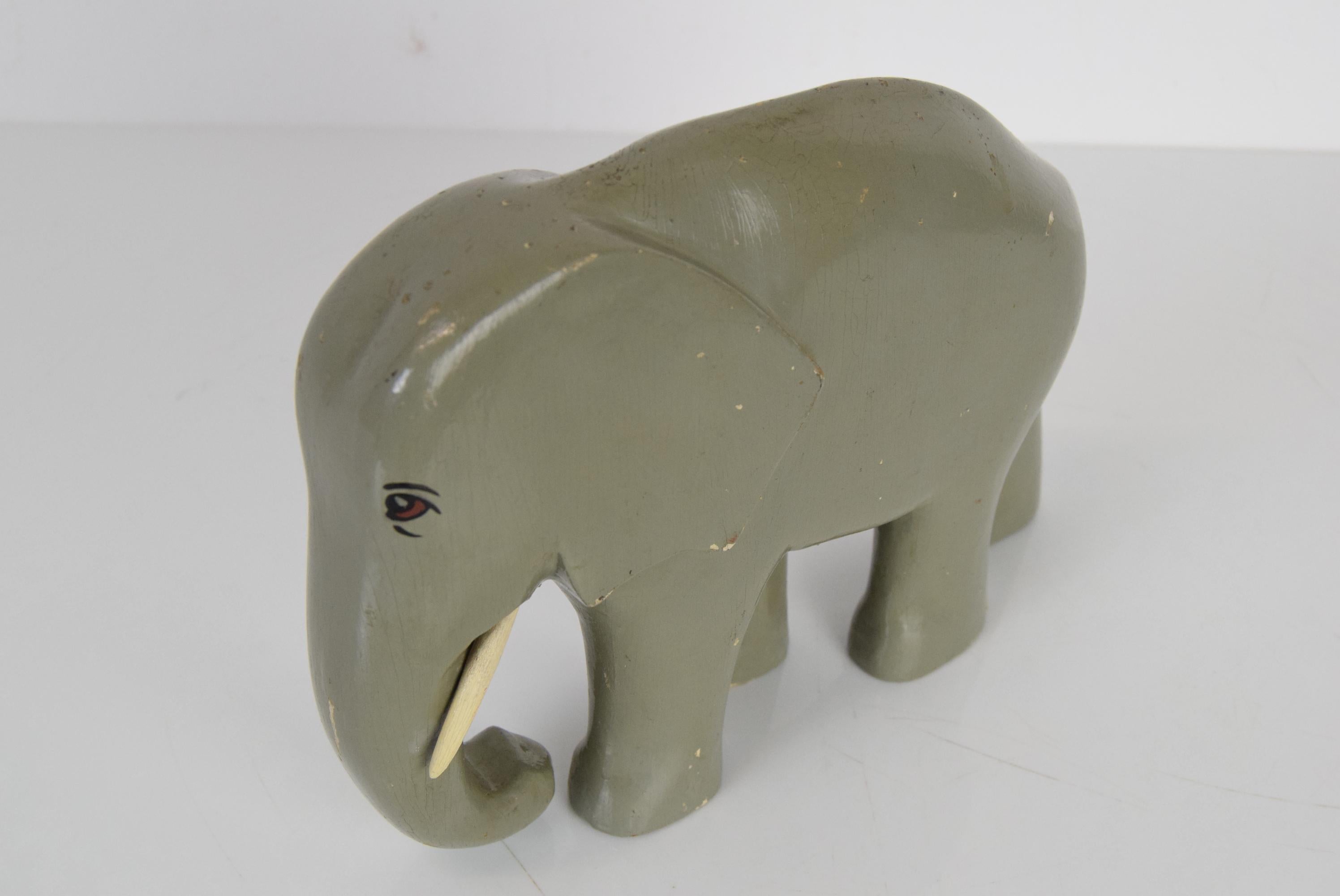 Art Deco Sculpture Wood Elephant, circa 1930s For Sale 7