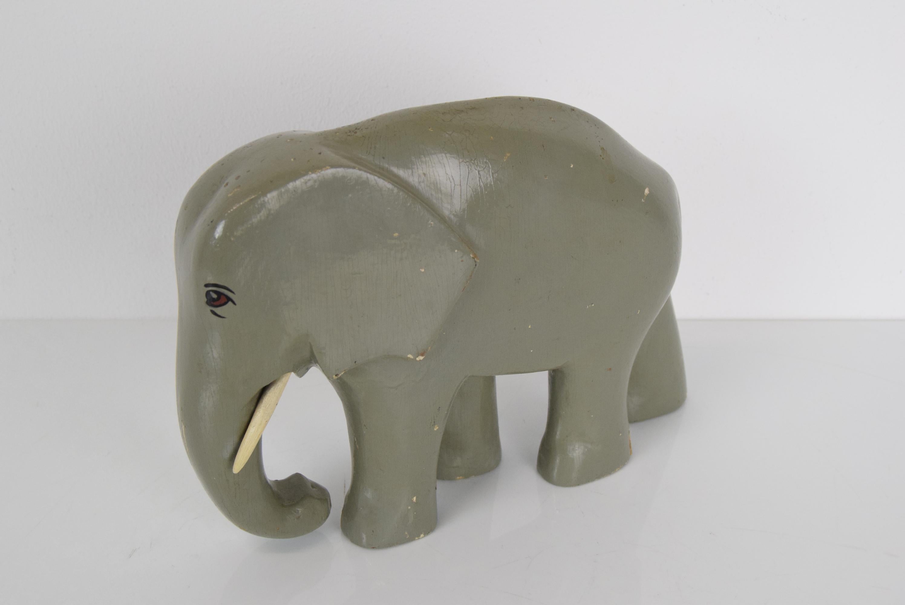 Art Deco Sculpture Wood Elephant, circa 1930s For Sale 9