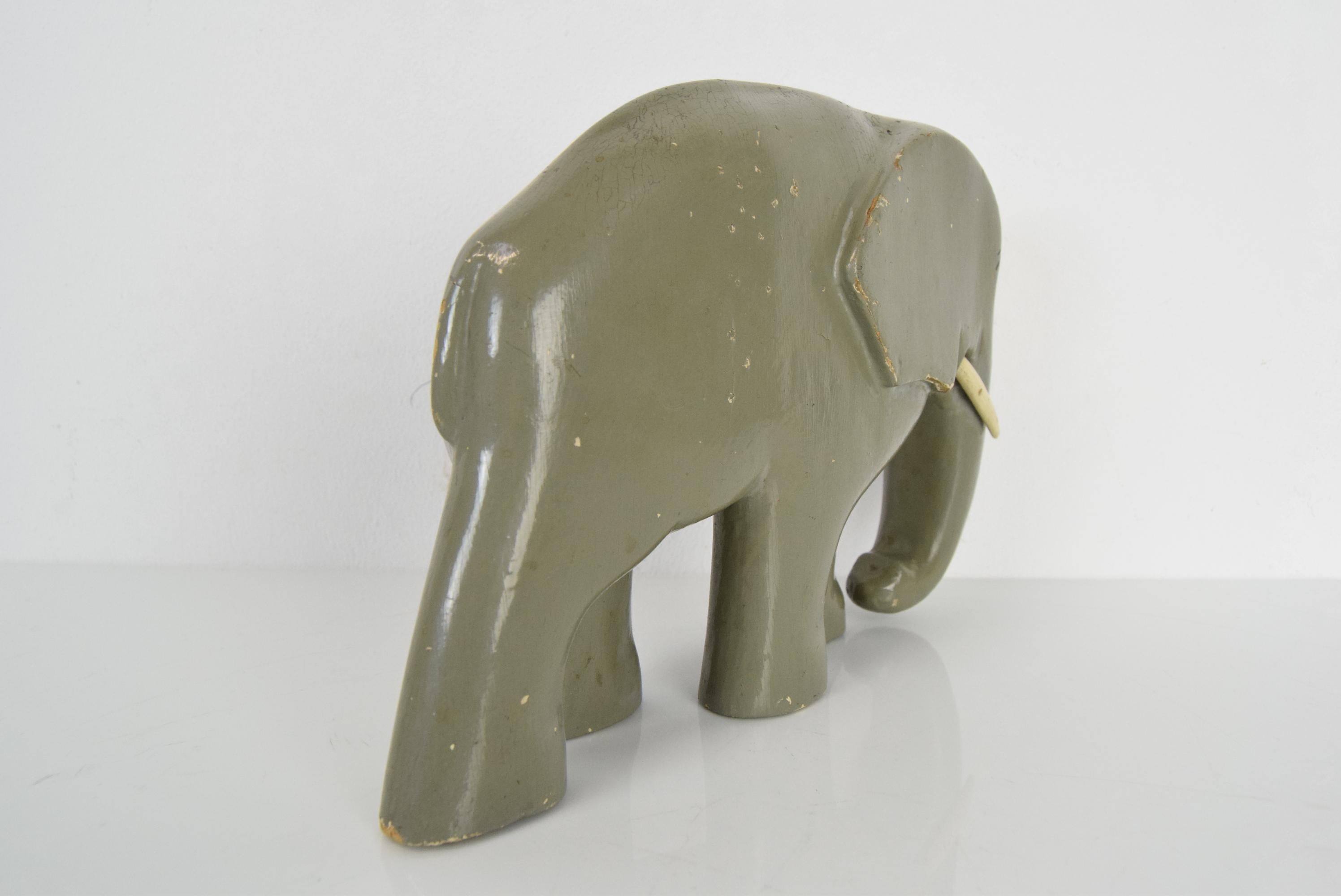Art-Déco-Skulptur eines Elefanten aus Holz, ca. 1930er Jahre  im Angebot 1