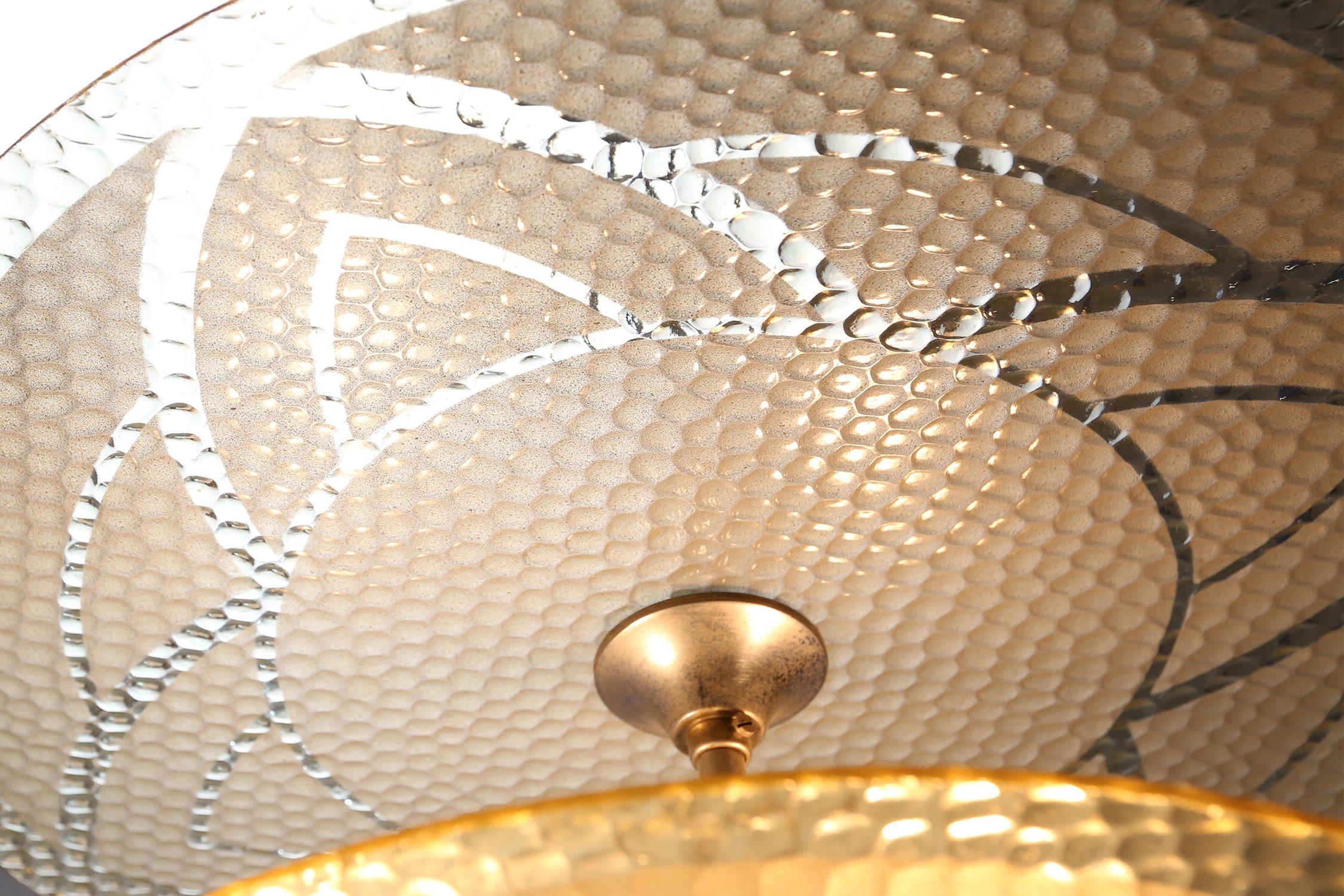 Art Deco sculptured glass pendant lamp, France 1930s For Sale 7
