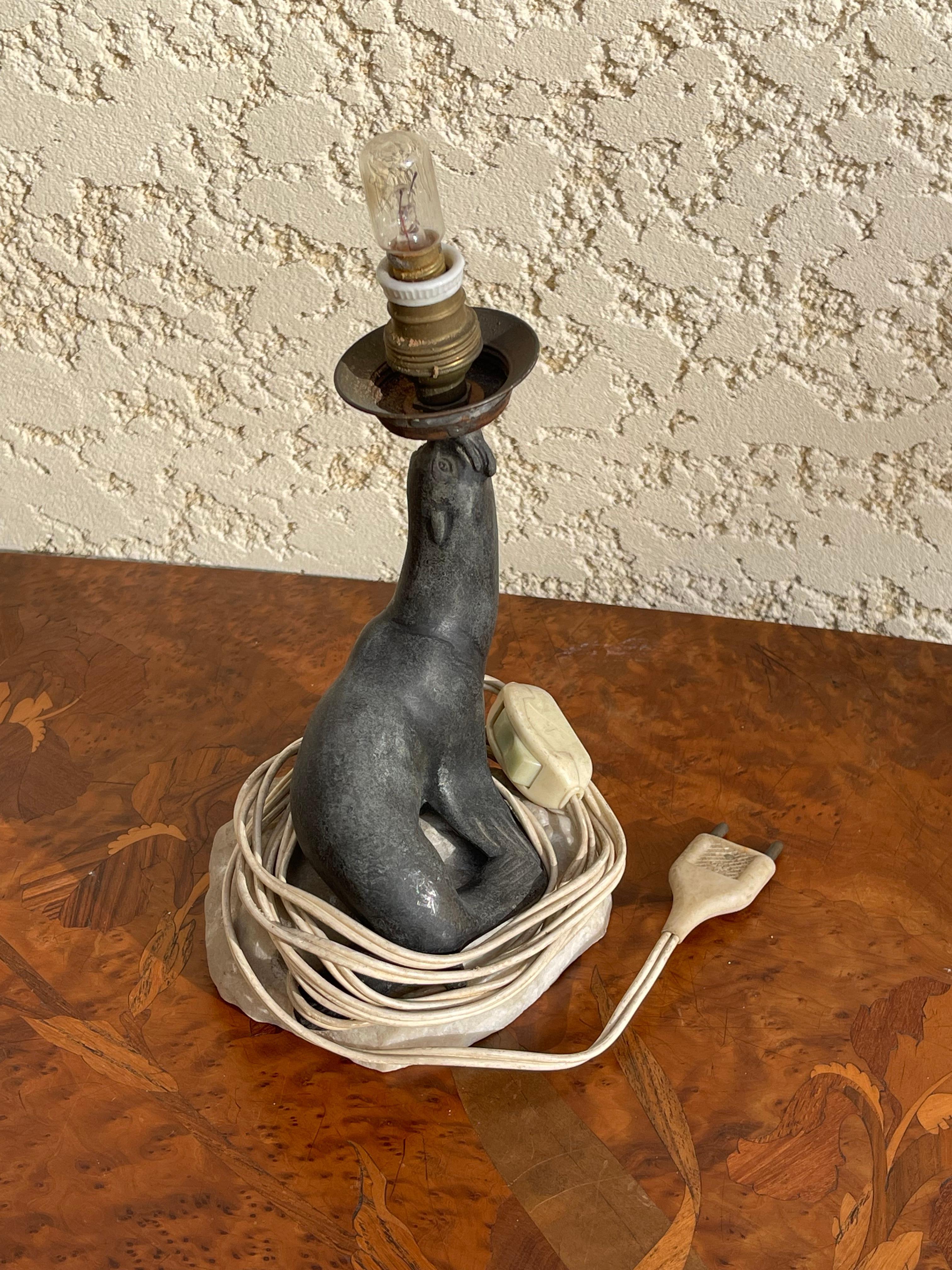 Art Deco “sea Lion” Lamp  For Sale 5