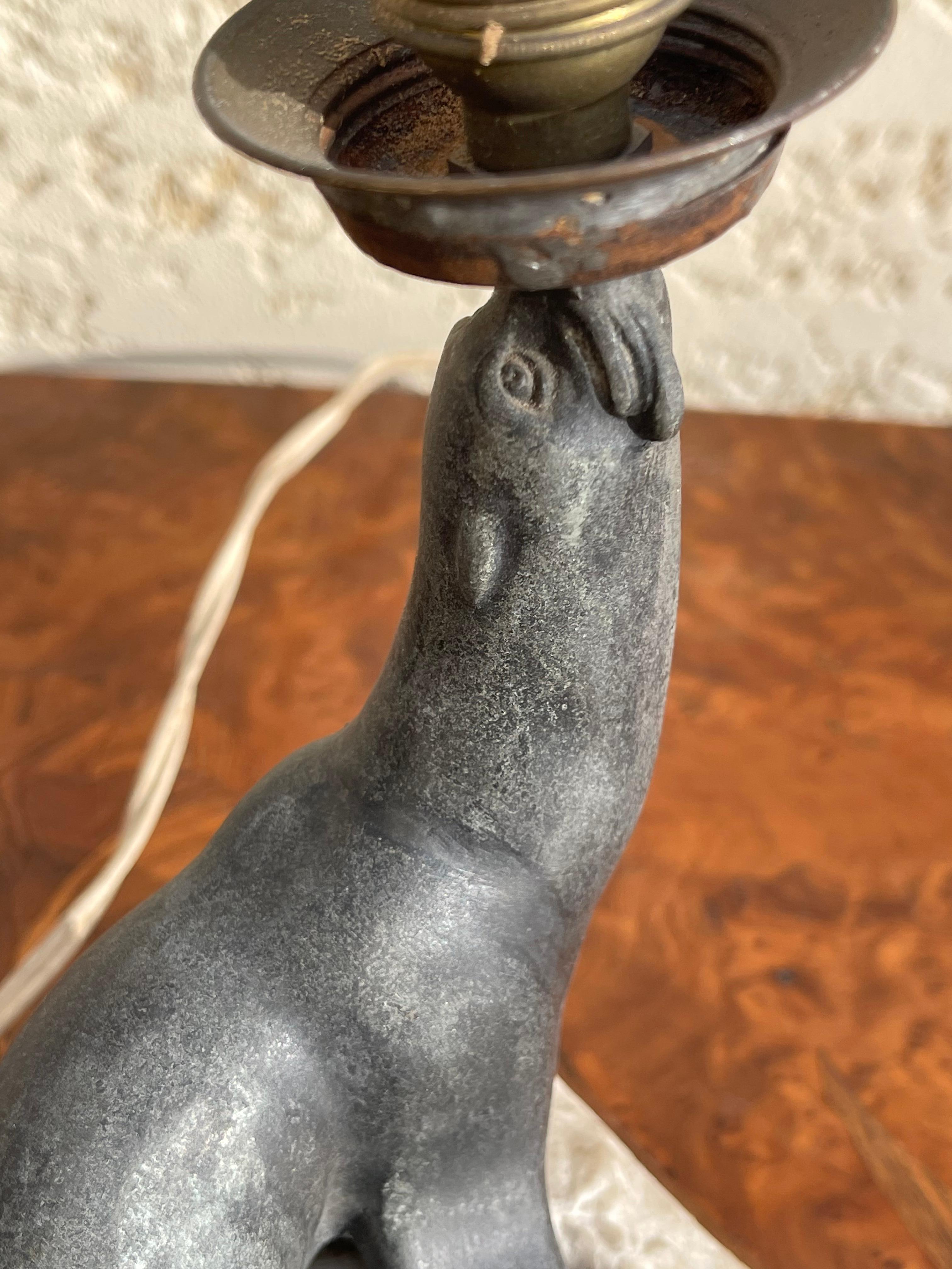 20th Century Art Deco “sea Lion” Lamp  For Sale