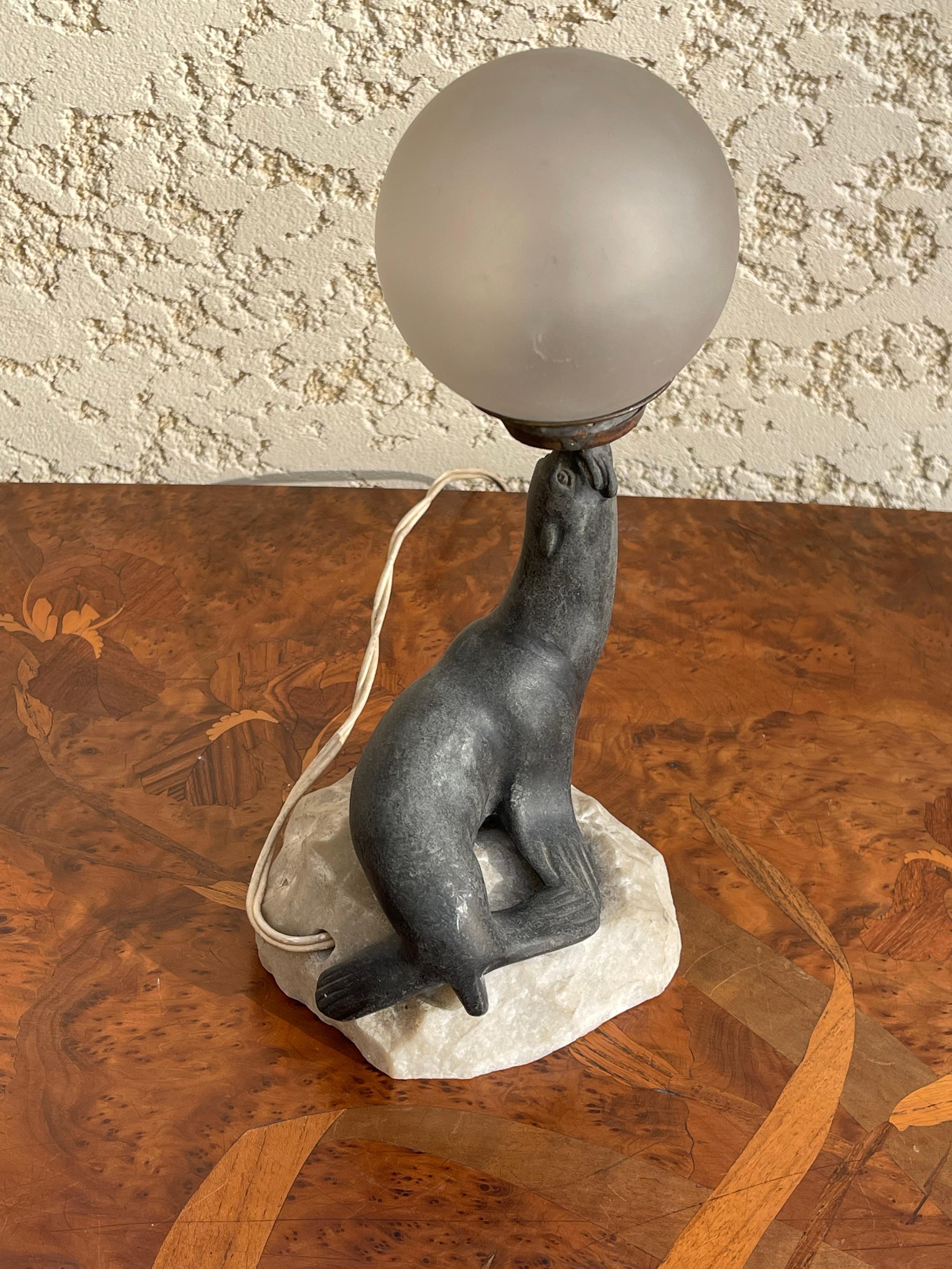 Art Deco “sea Lion” Lamp  For Sale 1