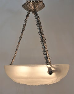 Art Deco Sea Urchin Design Glass Chandelier by Noverdy