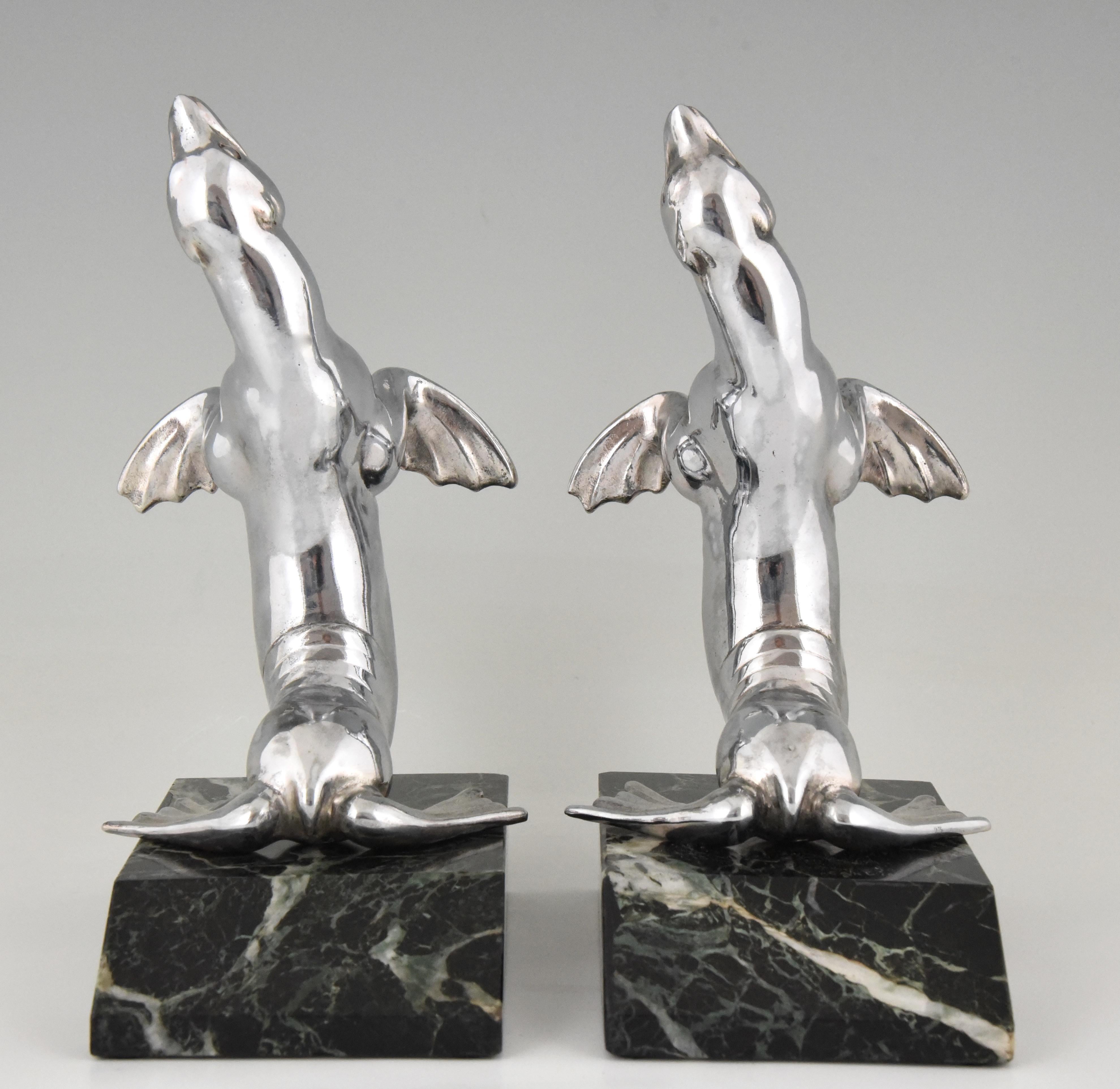 French Art Deco Seal Bookends Louis Albert Carvin  France  1930