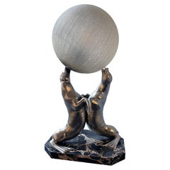 Art Déco Seal Tischlampe von "Carvin"