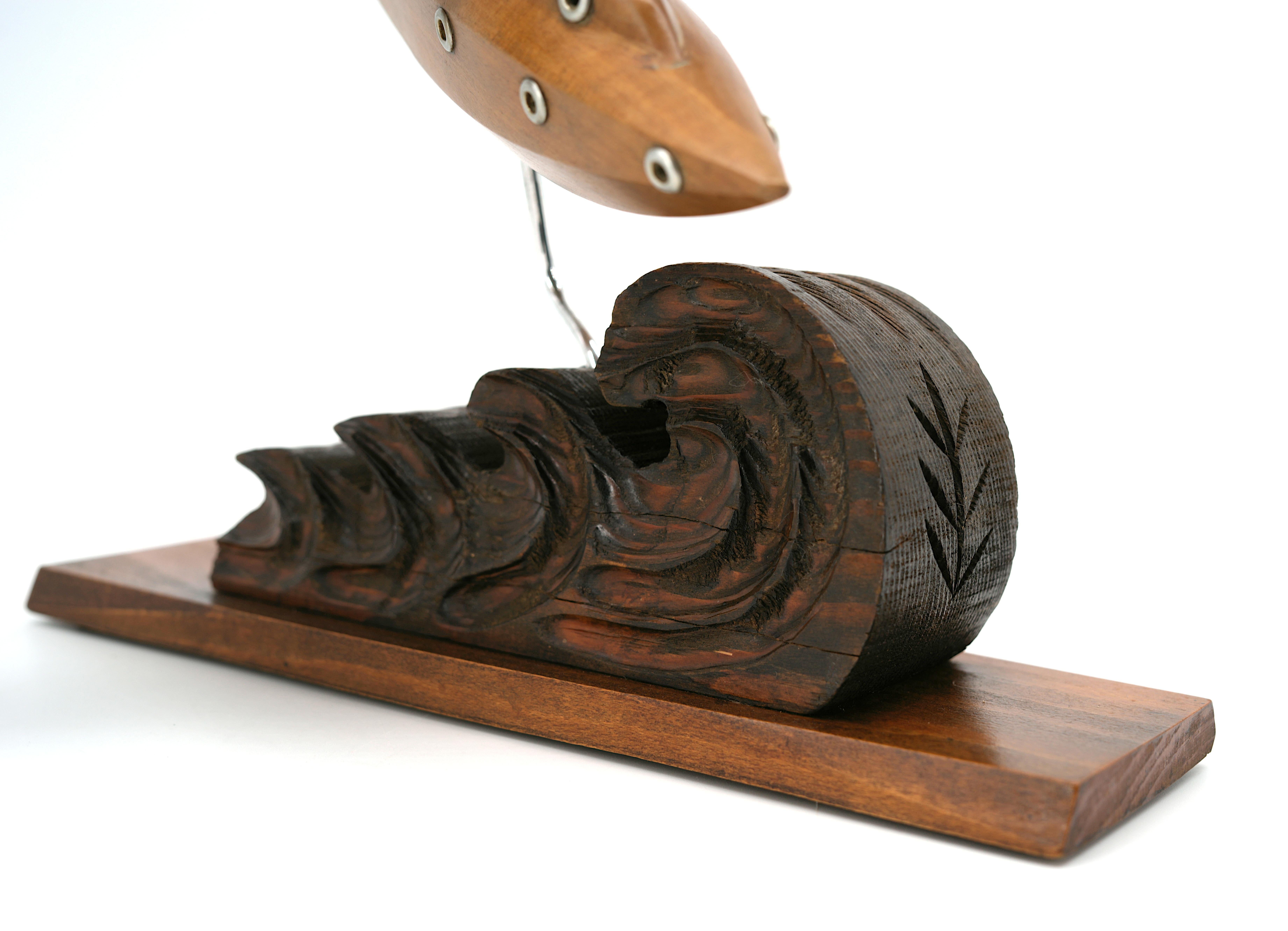 Metal Art Deco Seaplane model by ART BOIS 1930s For Sale