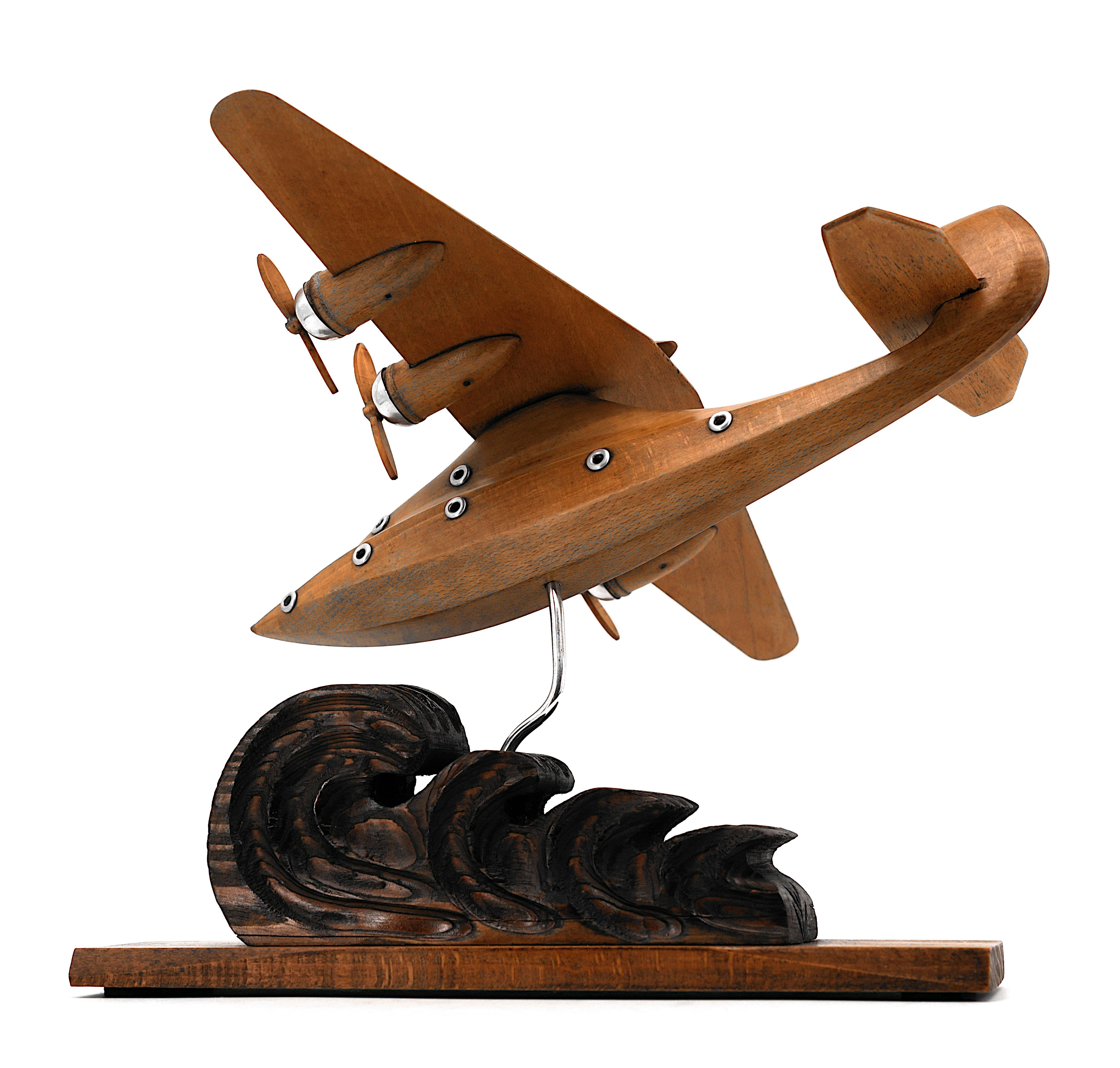 Art Deco Seaplane model by ART BOIS 1930s For Sale 2