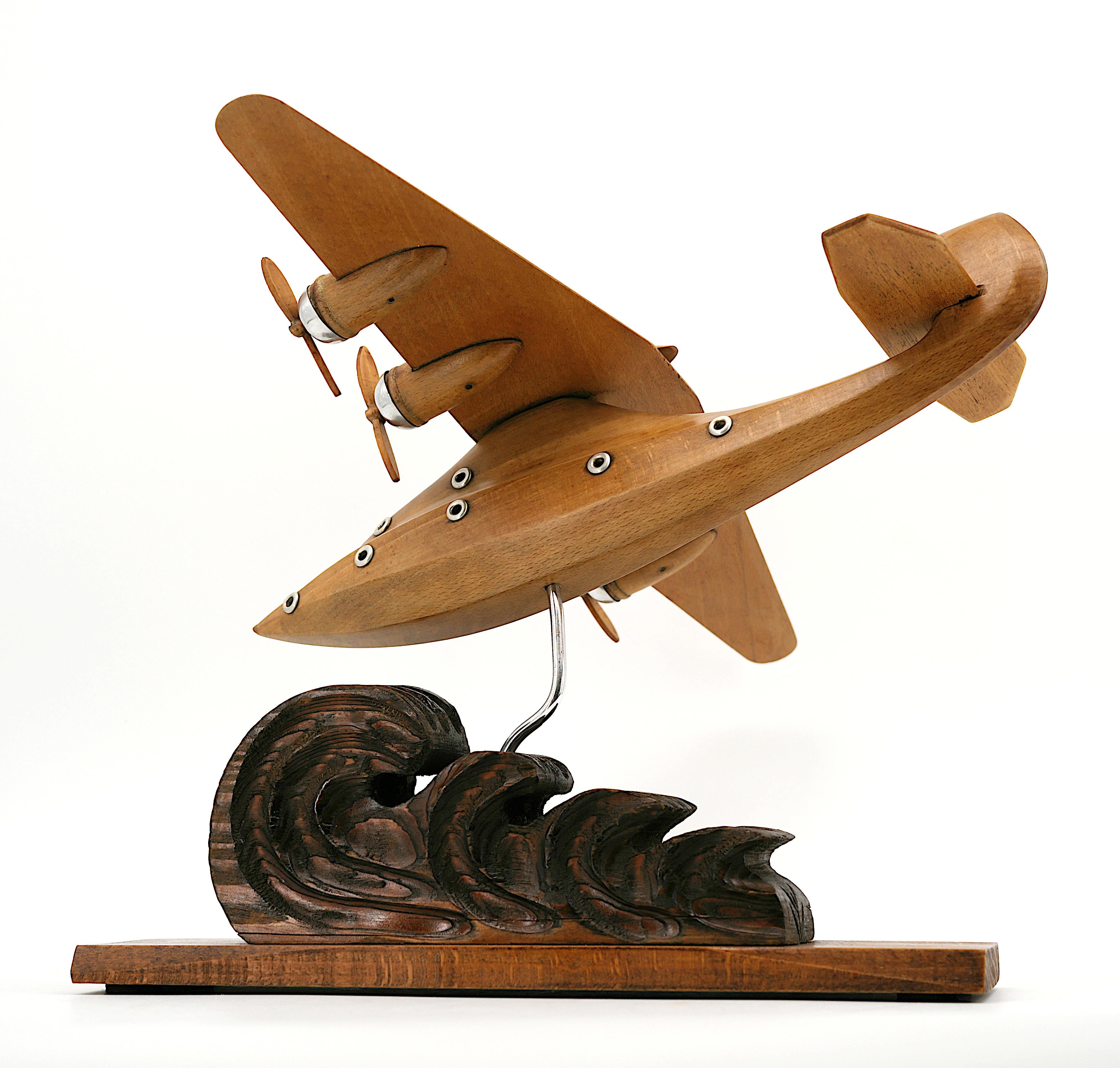 Art Deco Seaplane model by ART BOIS 1930s For Sale 3