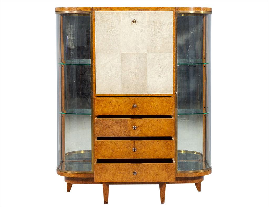 French Art Deco Secretaire Cabinet by Jules Deroubaix For Sale