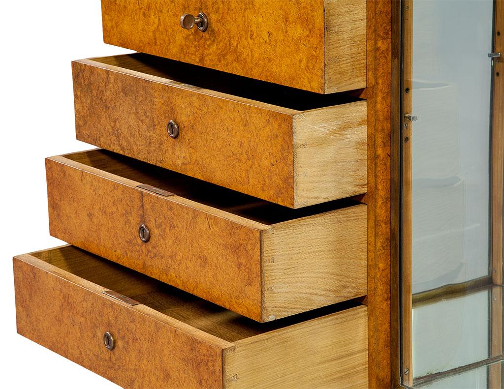 Brass Art Deco Secretaire Cabinet by Jules Deroubaix For Sale