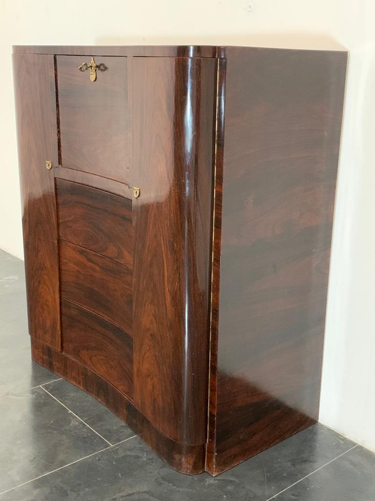 Art Deco Secretaire in Feather Mahogany For Sale 2