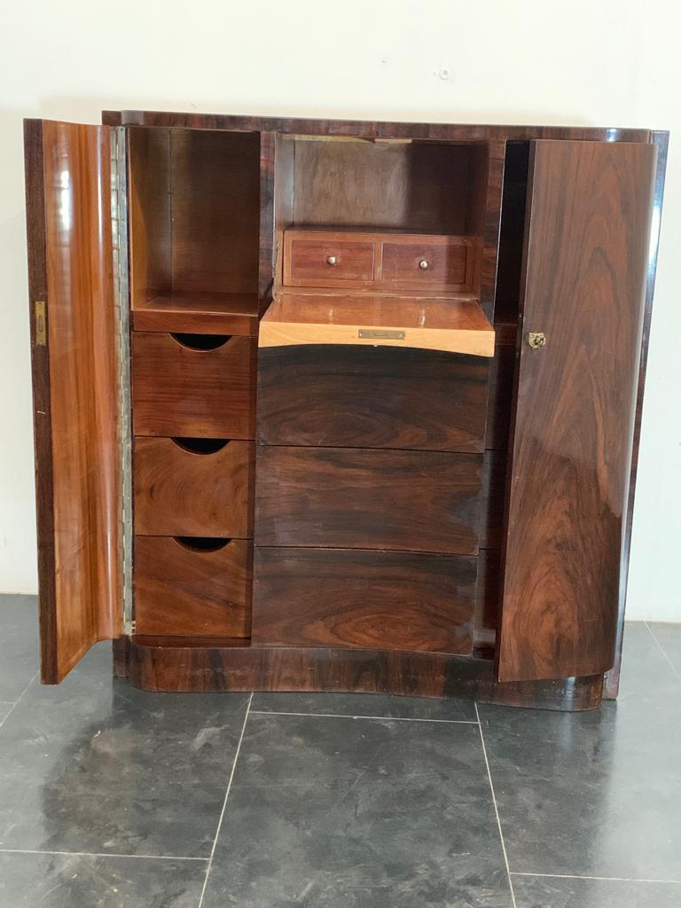 Art Deco Secretaire in Feather Mahogany For Sale 3