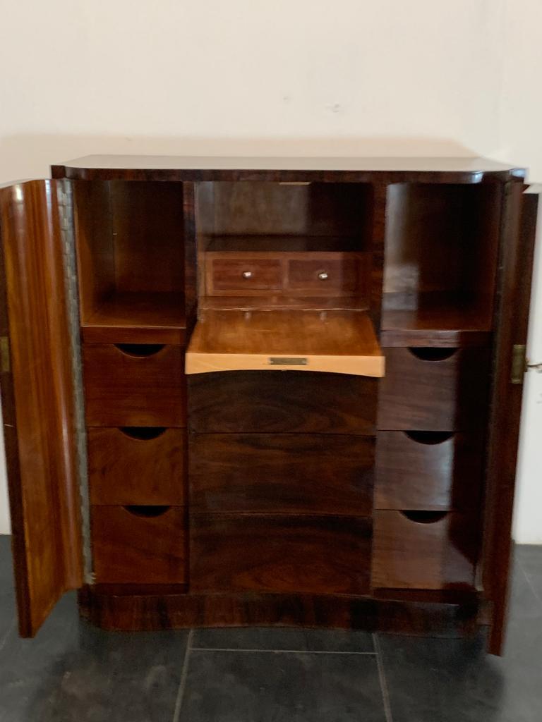 Art Deco Secretaire in Feather Mahogany For Sale 4