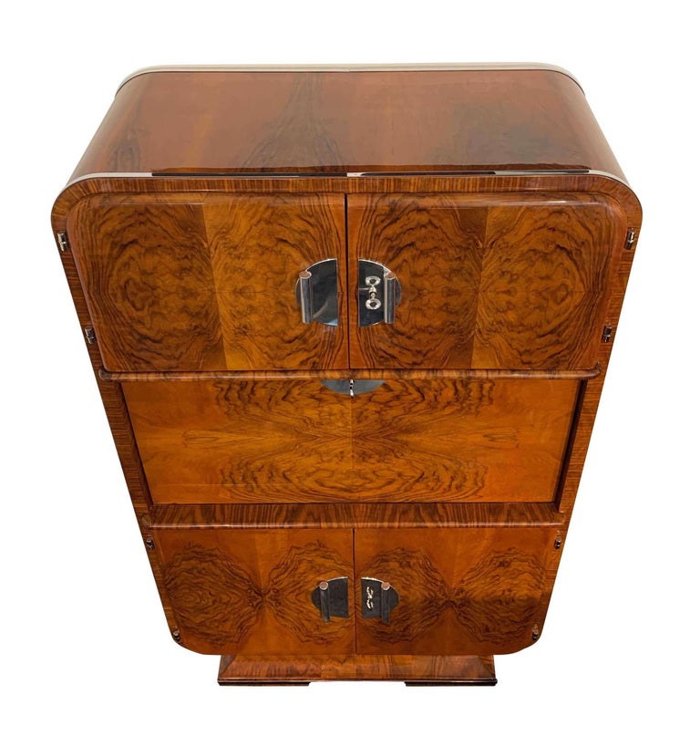 Art Deco Secretaire, Walnut Veneer, France, circa 1930 For Sale at 1stdibs