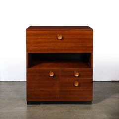 Art Deco  Secretary Cabinet  Desk in Book Matched  Walnut by Gilbert Rohde