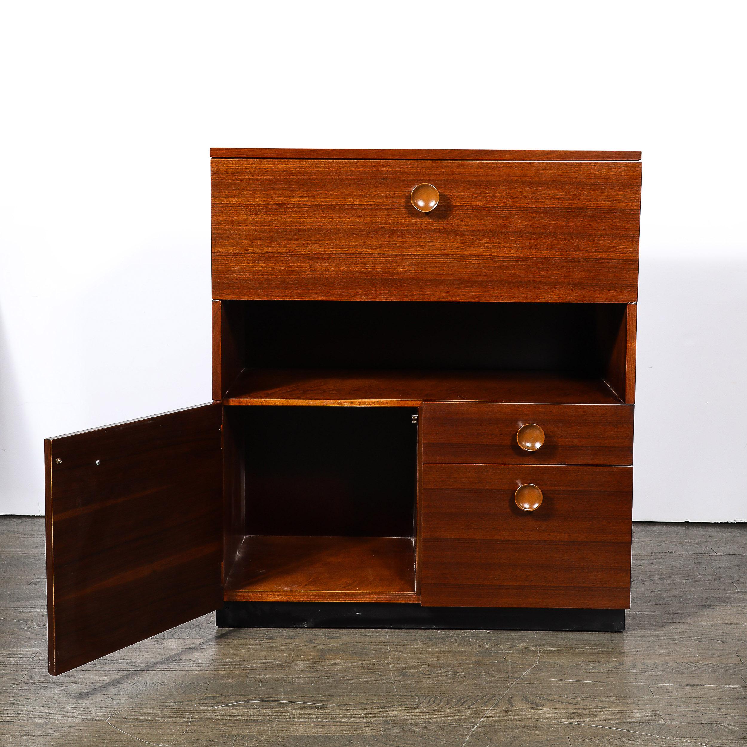 Art Deco  Secretary Cabinet  Desk in Book Matched  Walnut by Gilbert Rohde In Excellent Condition For Sale In New York, NY
